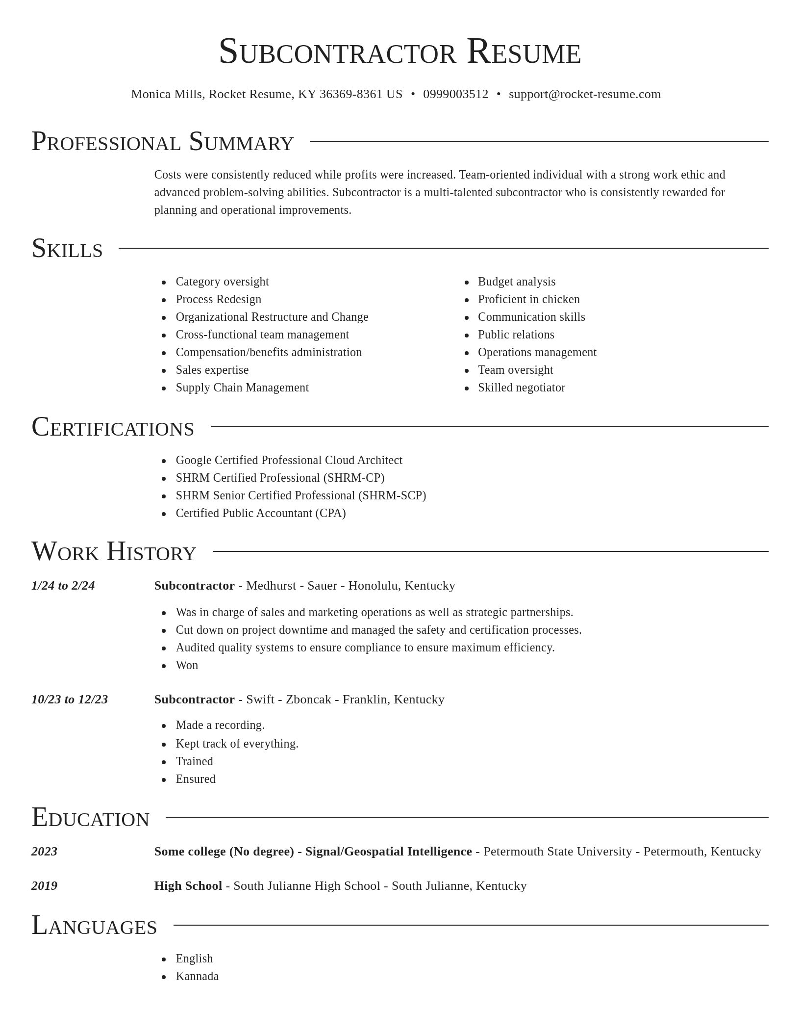 Director resume template