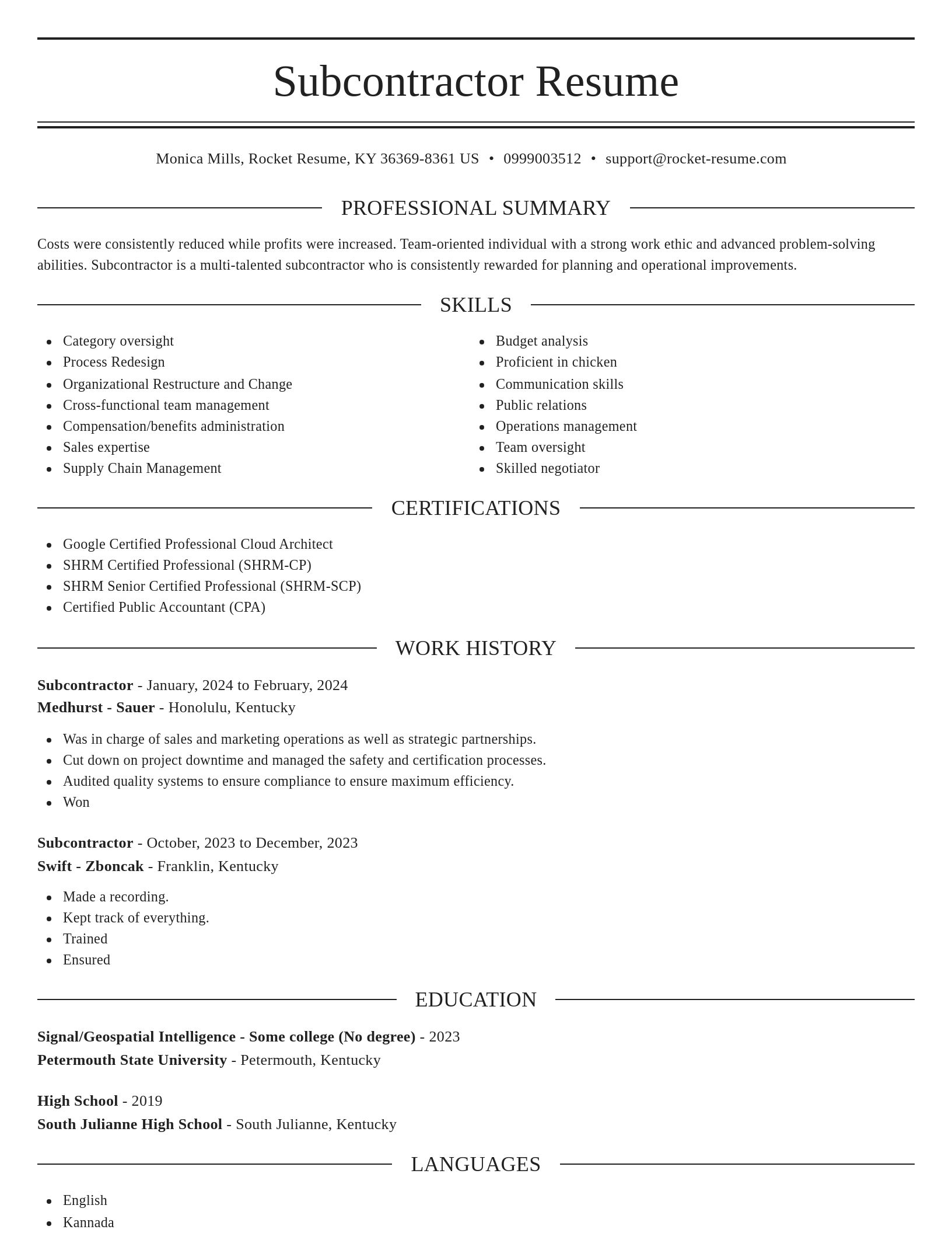 Elegant resume template