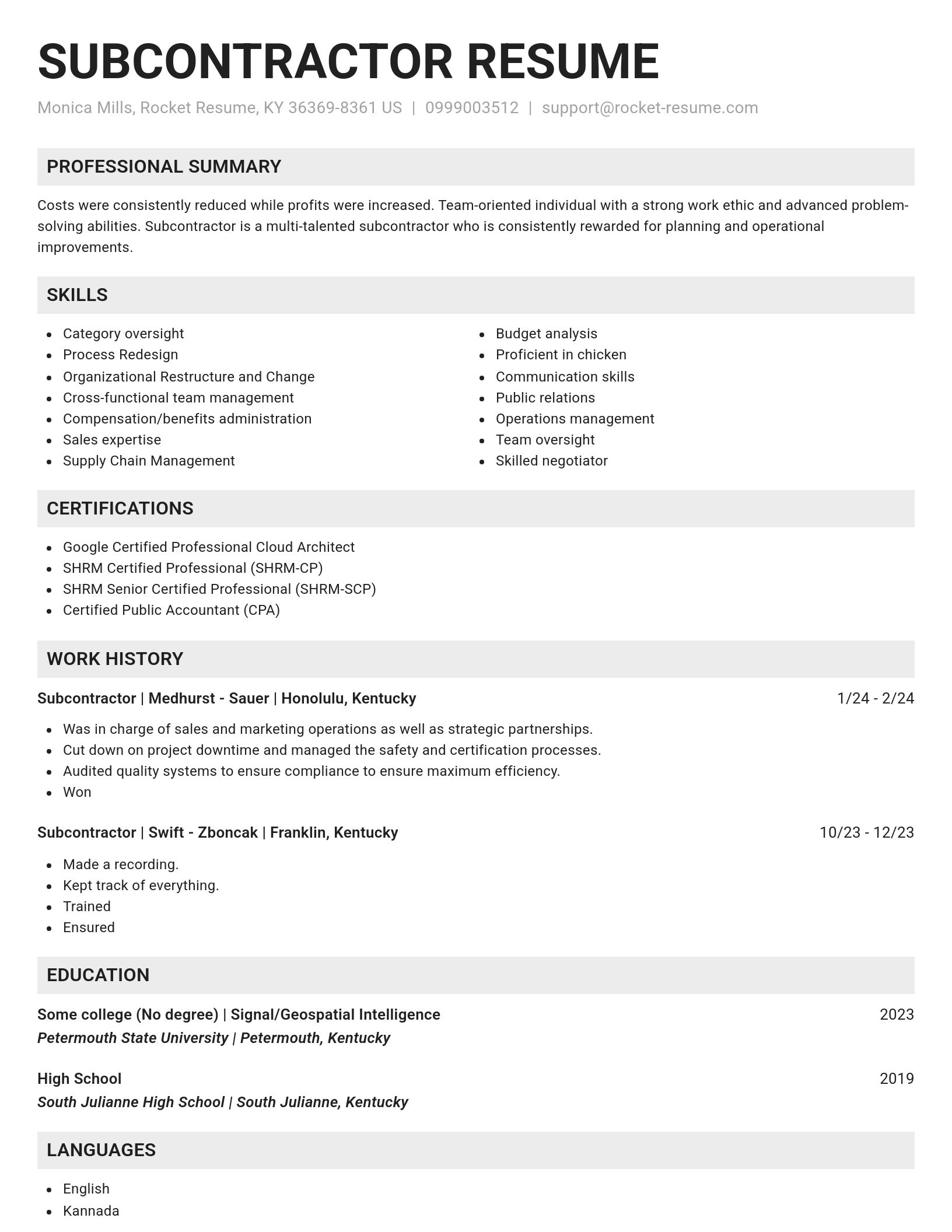 Genius resume template