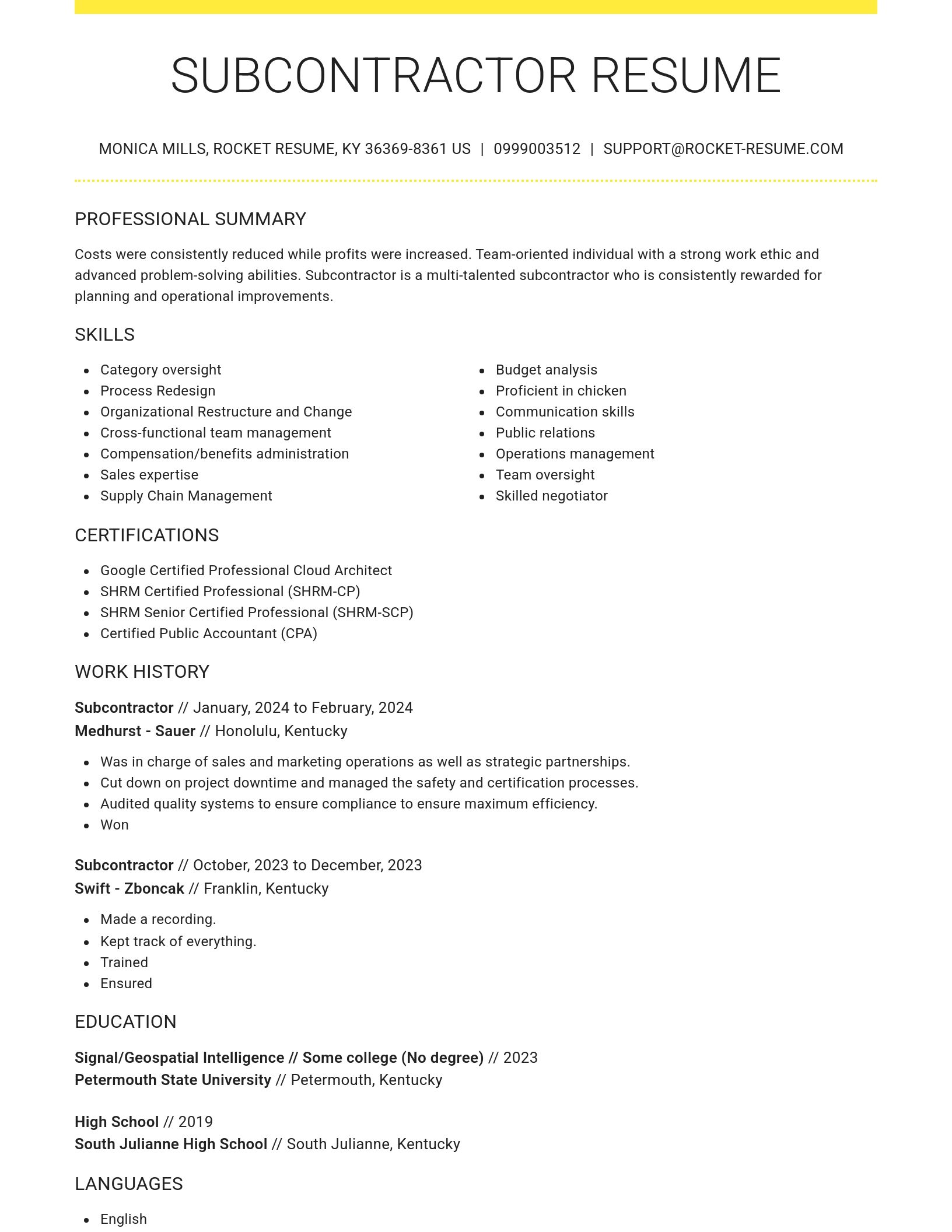 Grand resume template