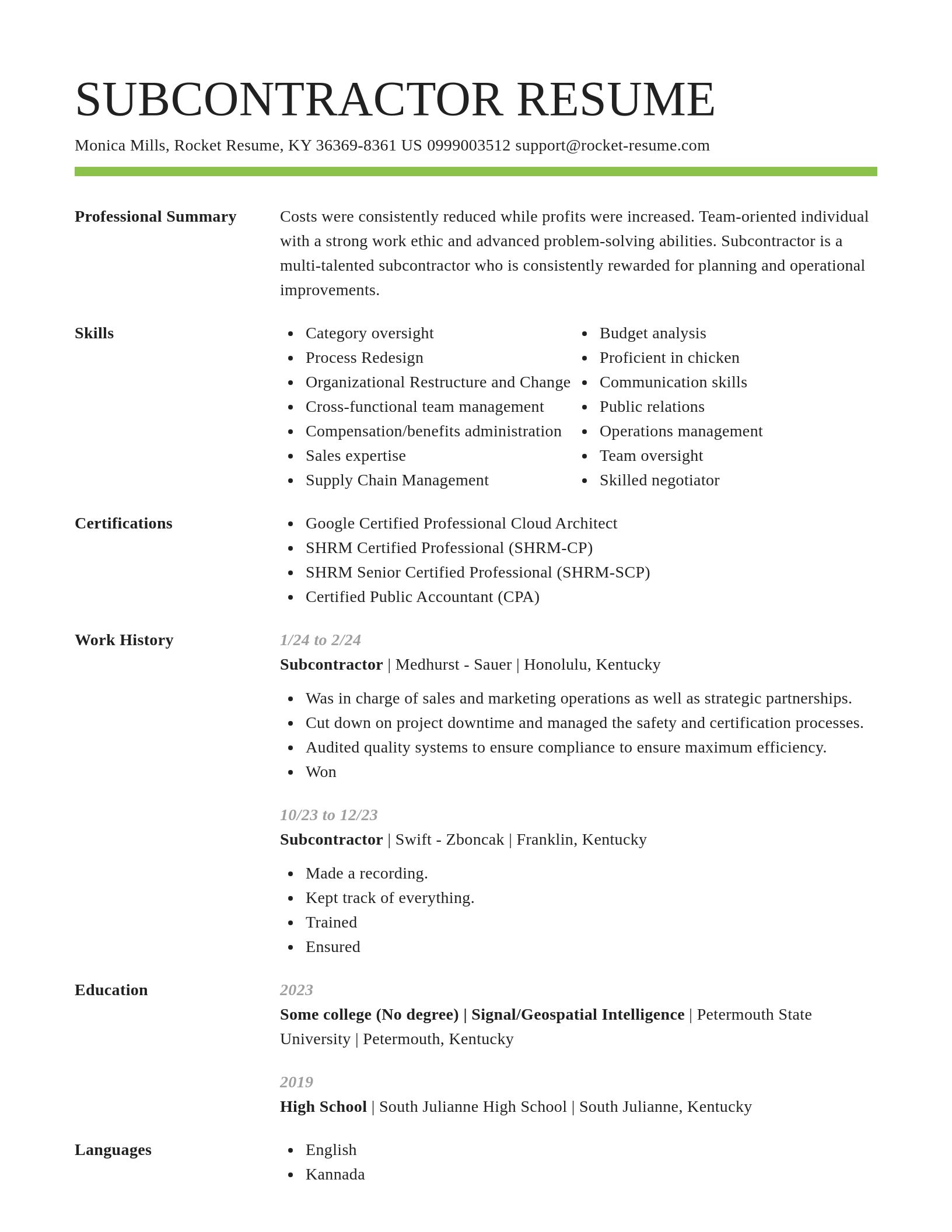 Smart resume template