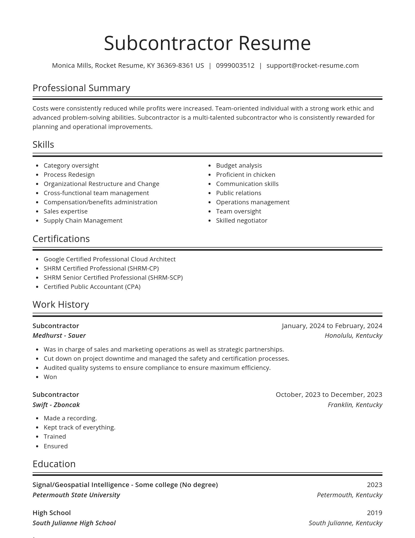 Spotlight resume template
