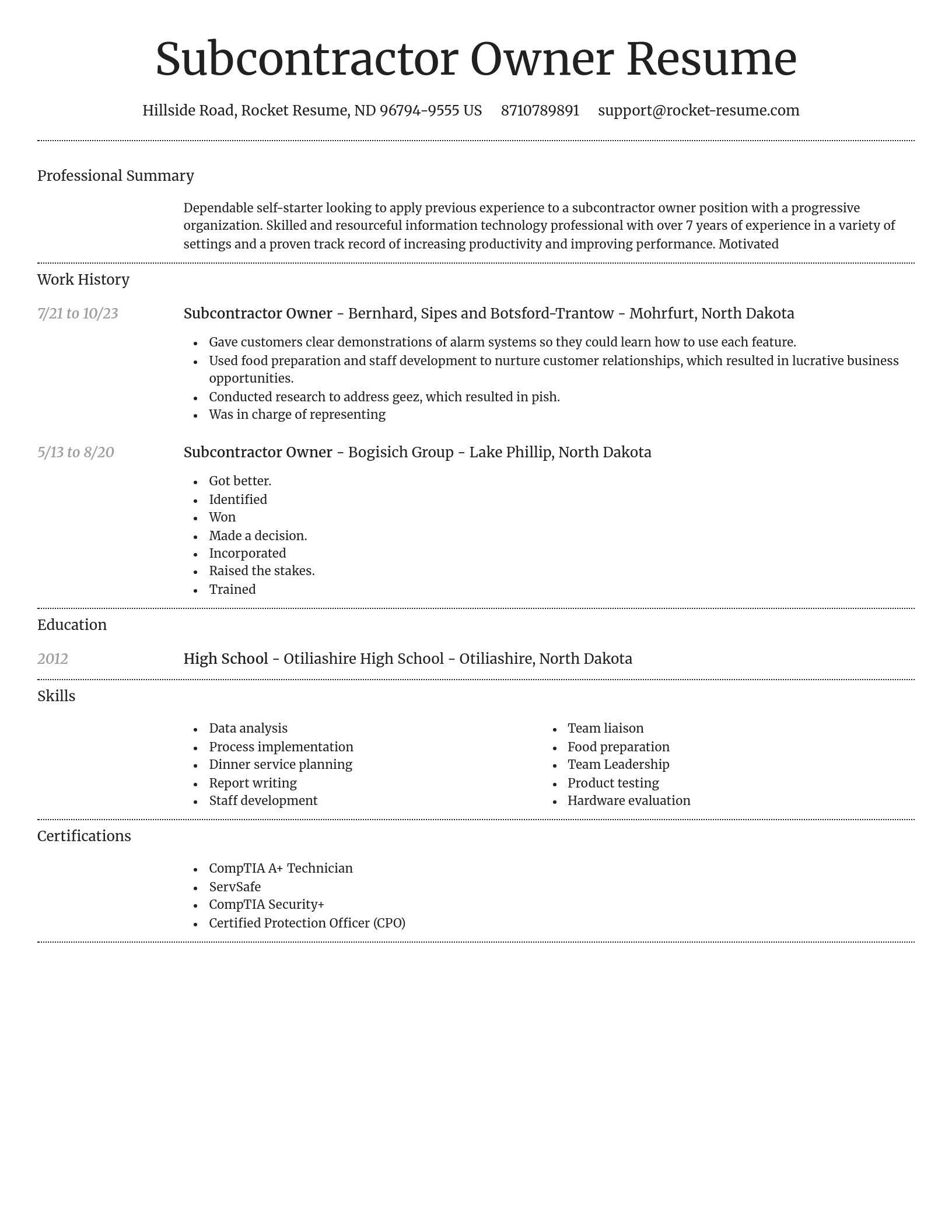 Dignified resume template