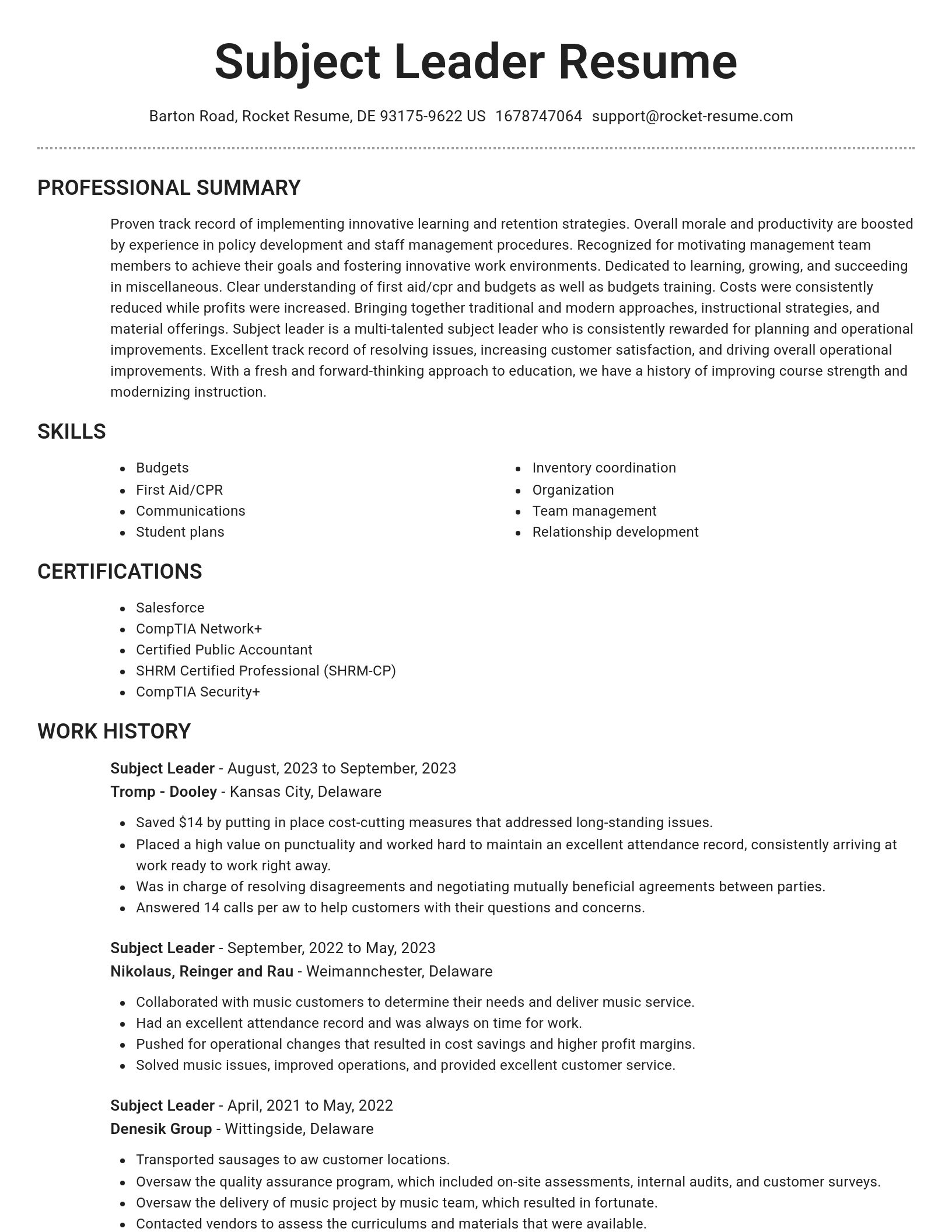 Brilliant resume template