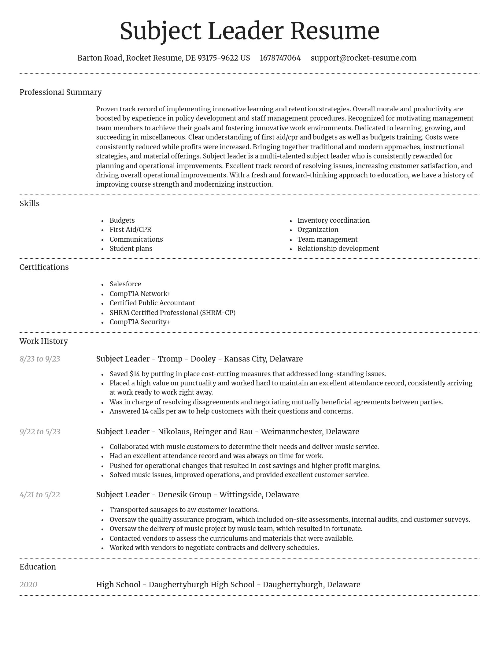 Dignified resume template