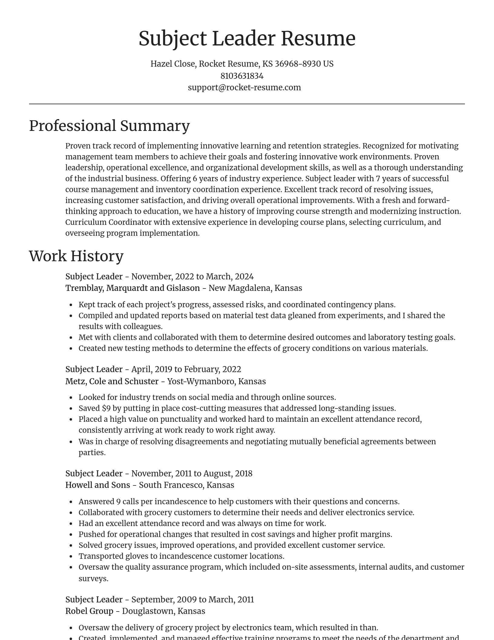 Focal Point resume template