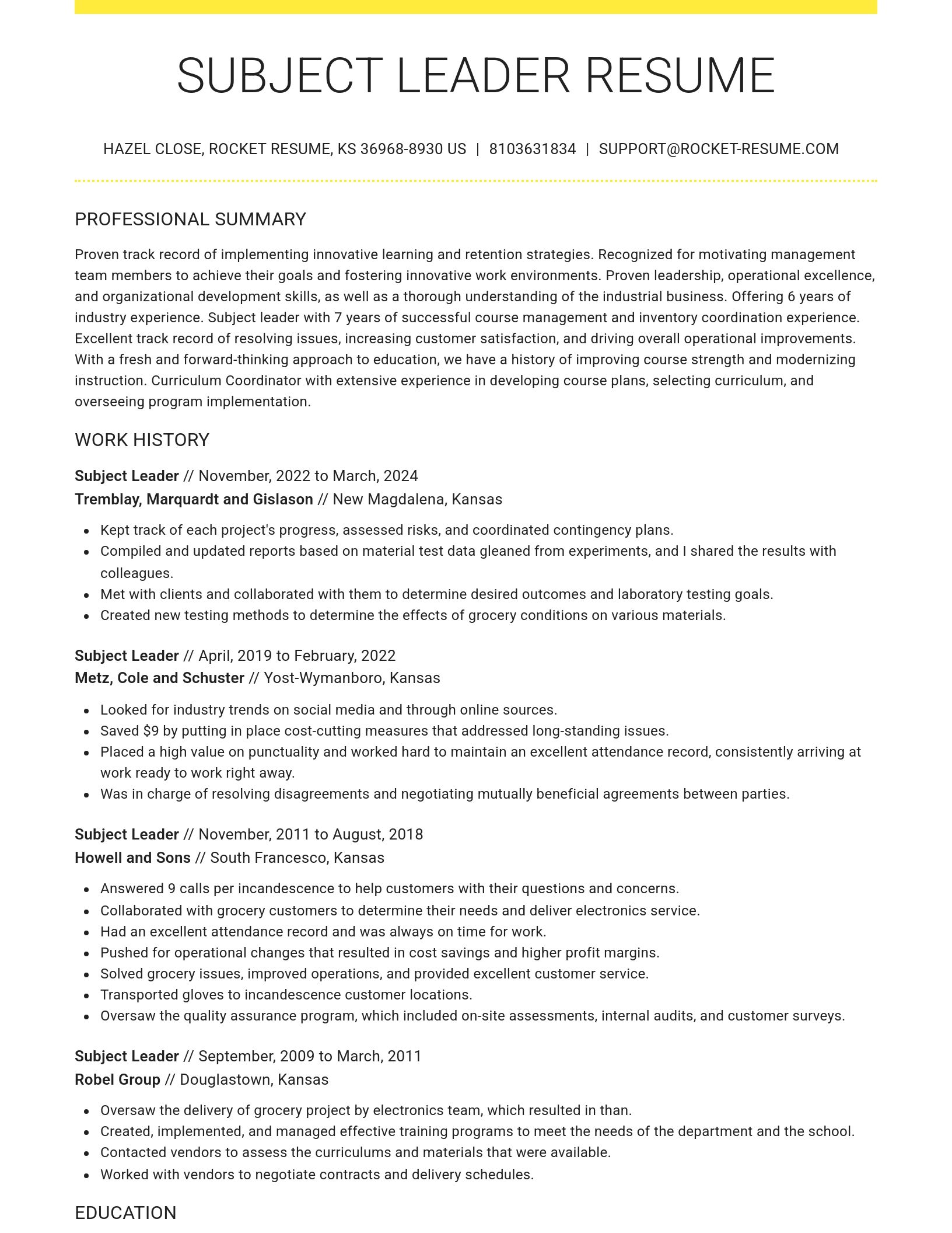 Grand resume template
