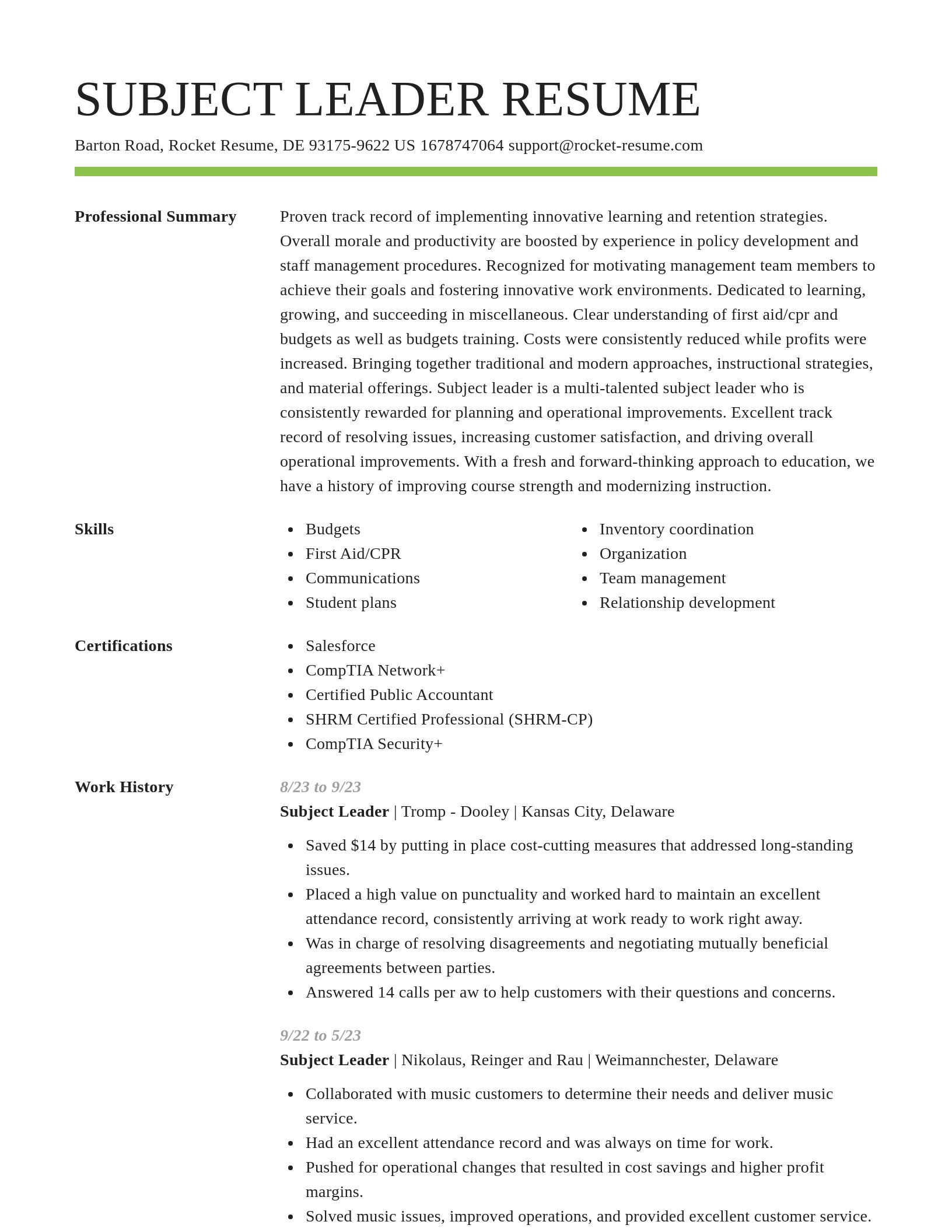Smart resume template
