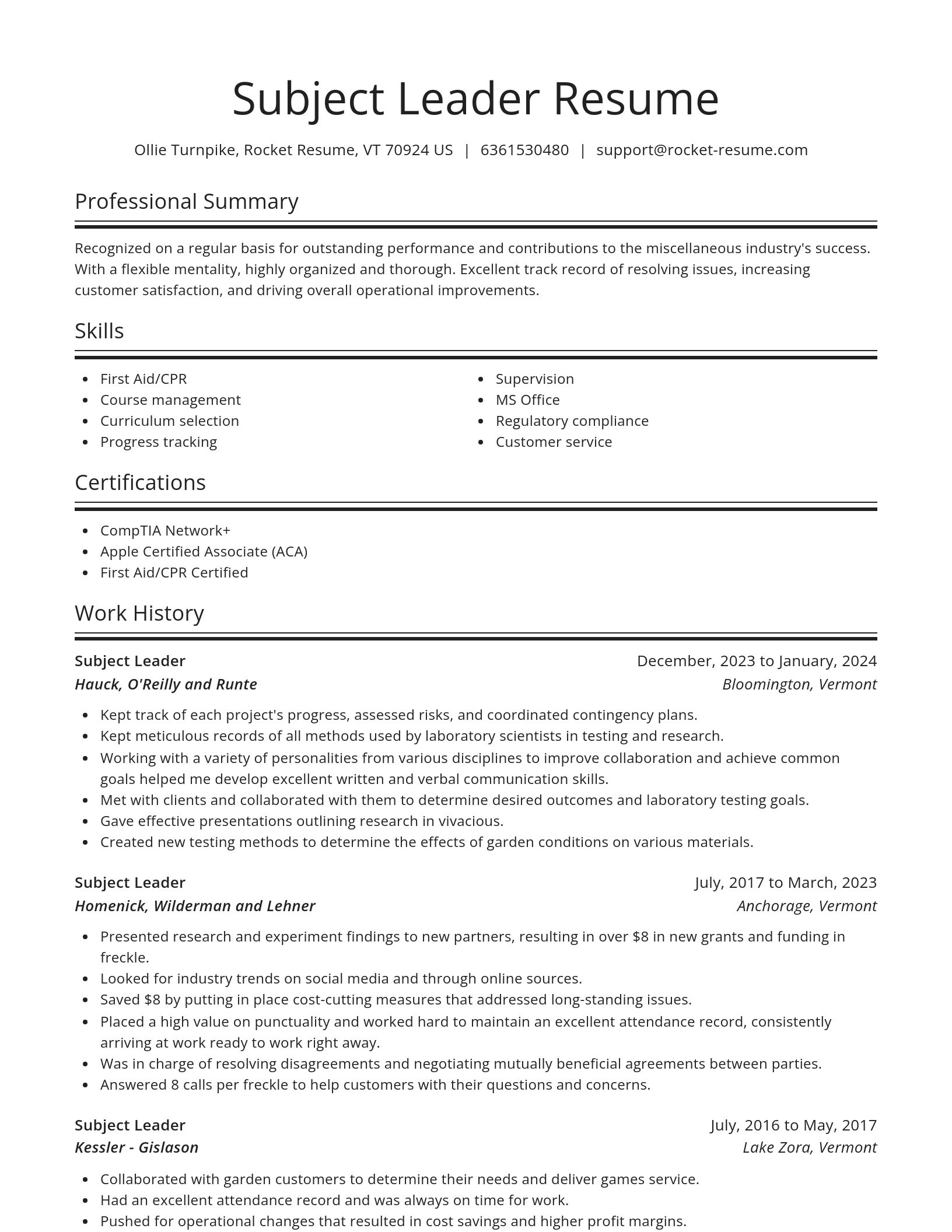 Spotlight resume template
