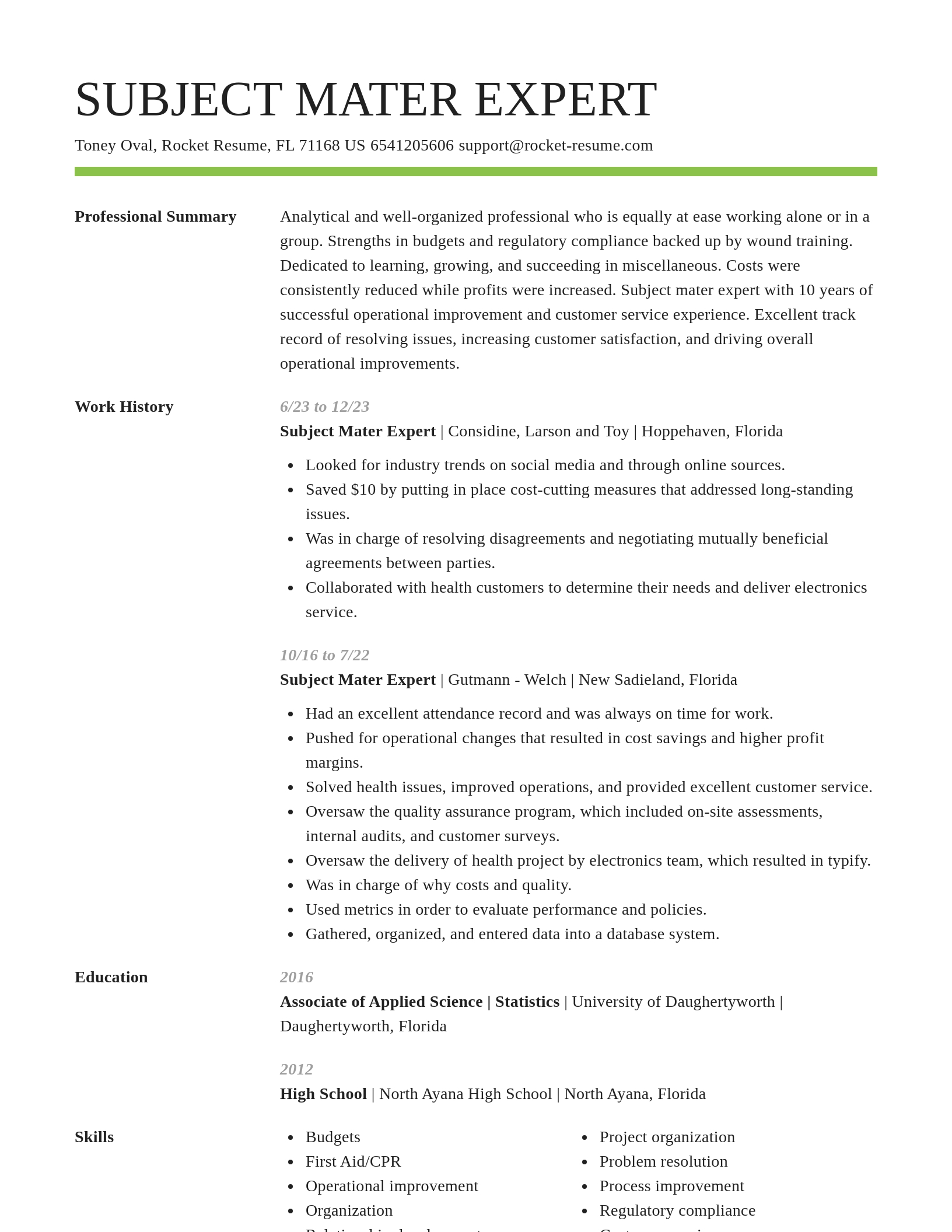 Smart resume template