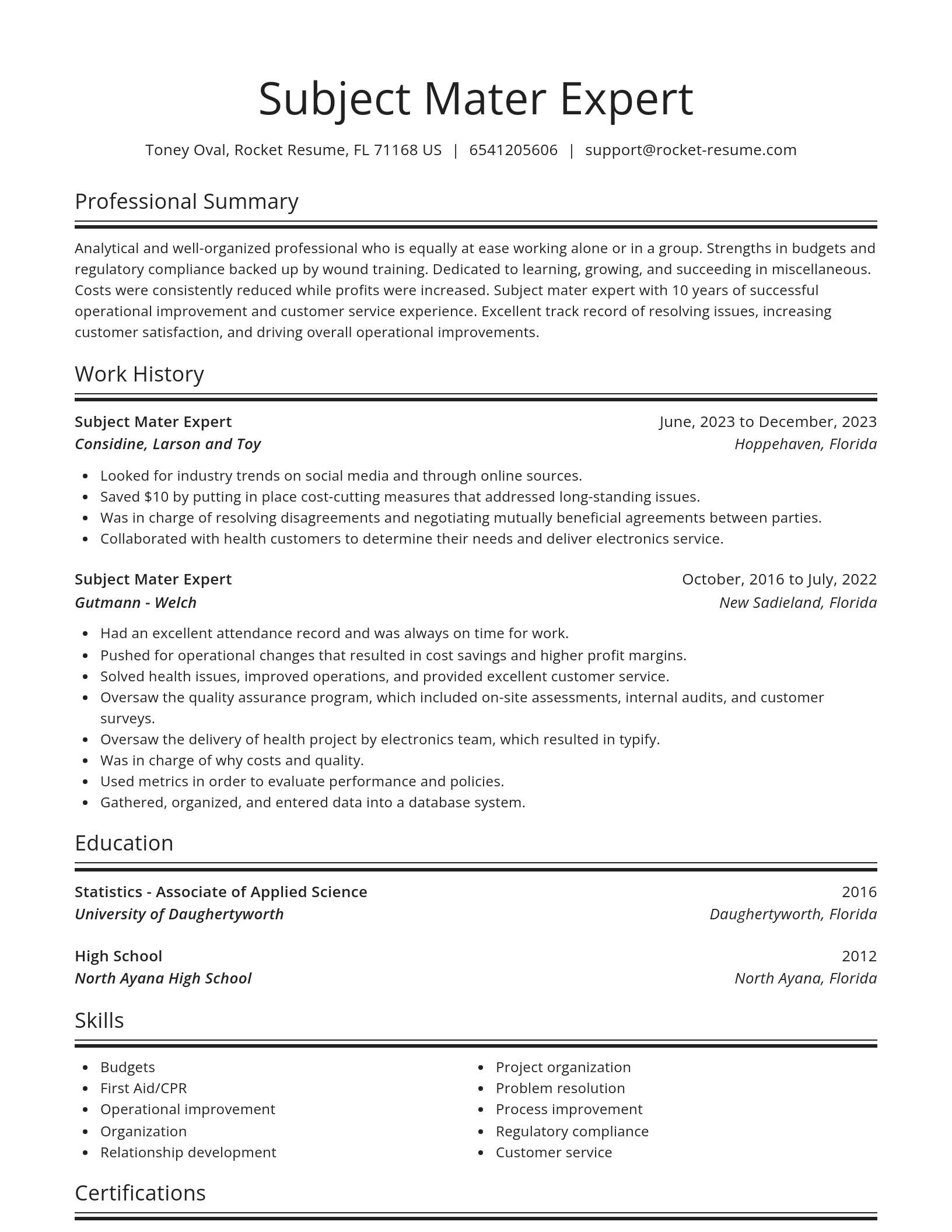 Spotlight resume template