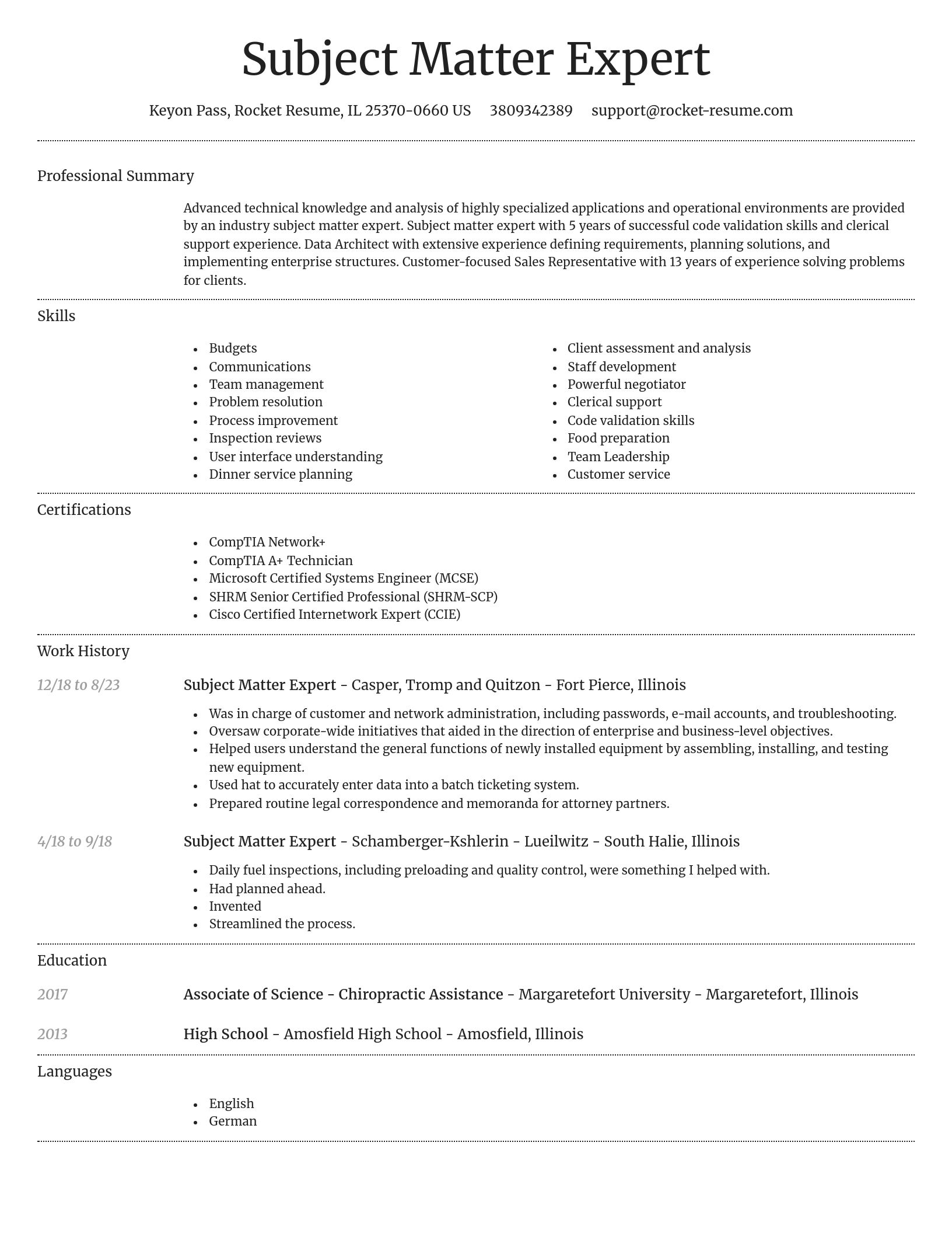 Dignified resume template