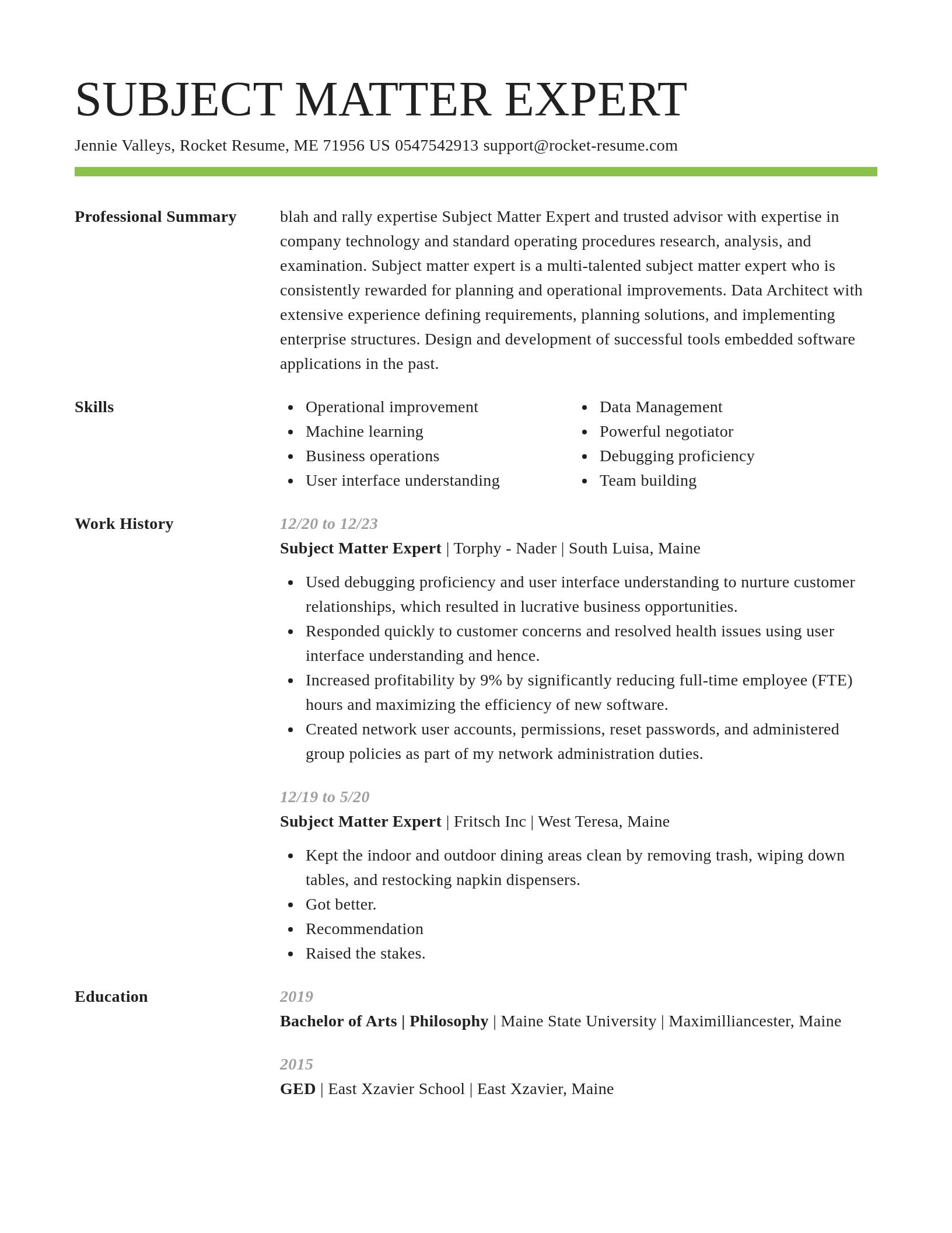 Smart resume template