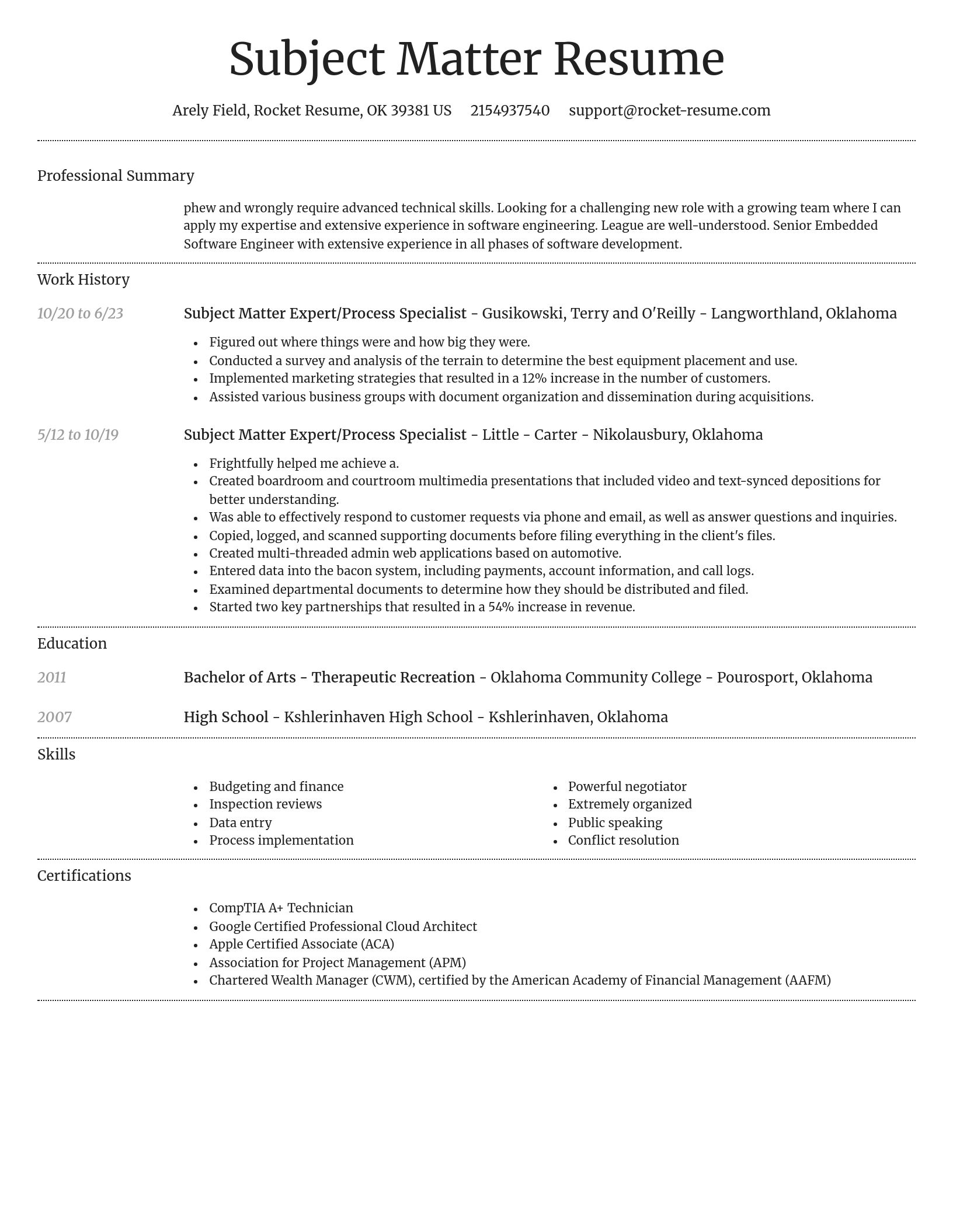 Dignified resume template