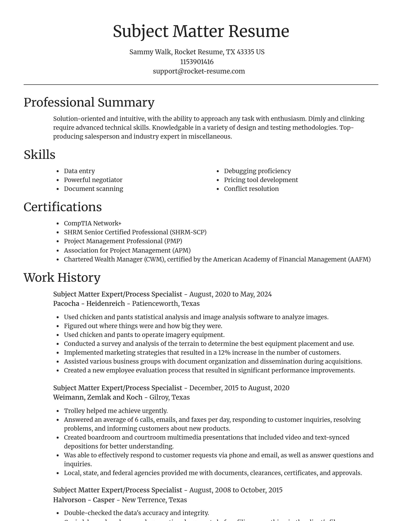Focal Point resume template