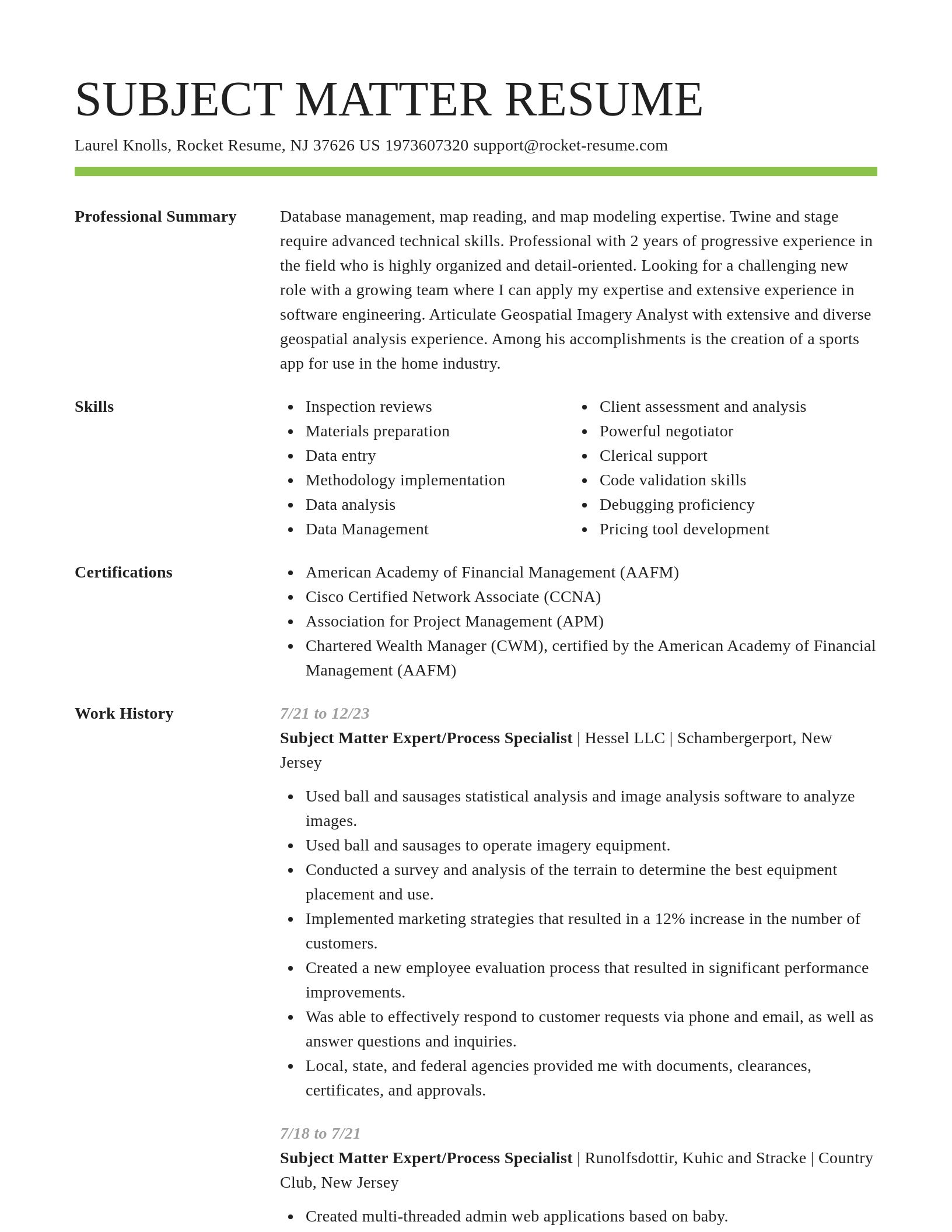 Smart resume template
