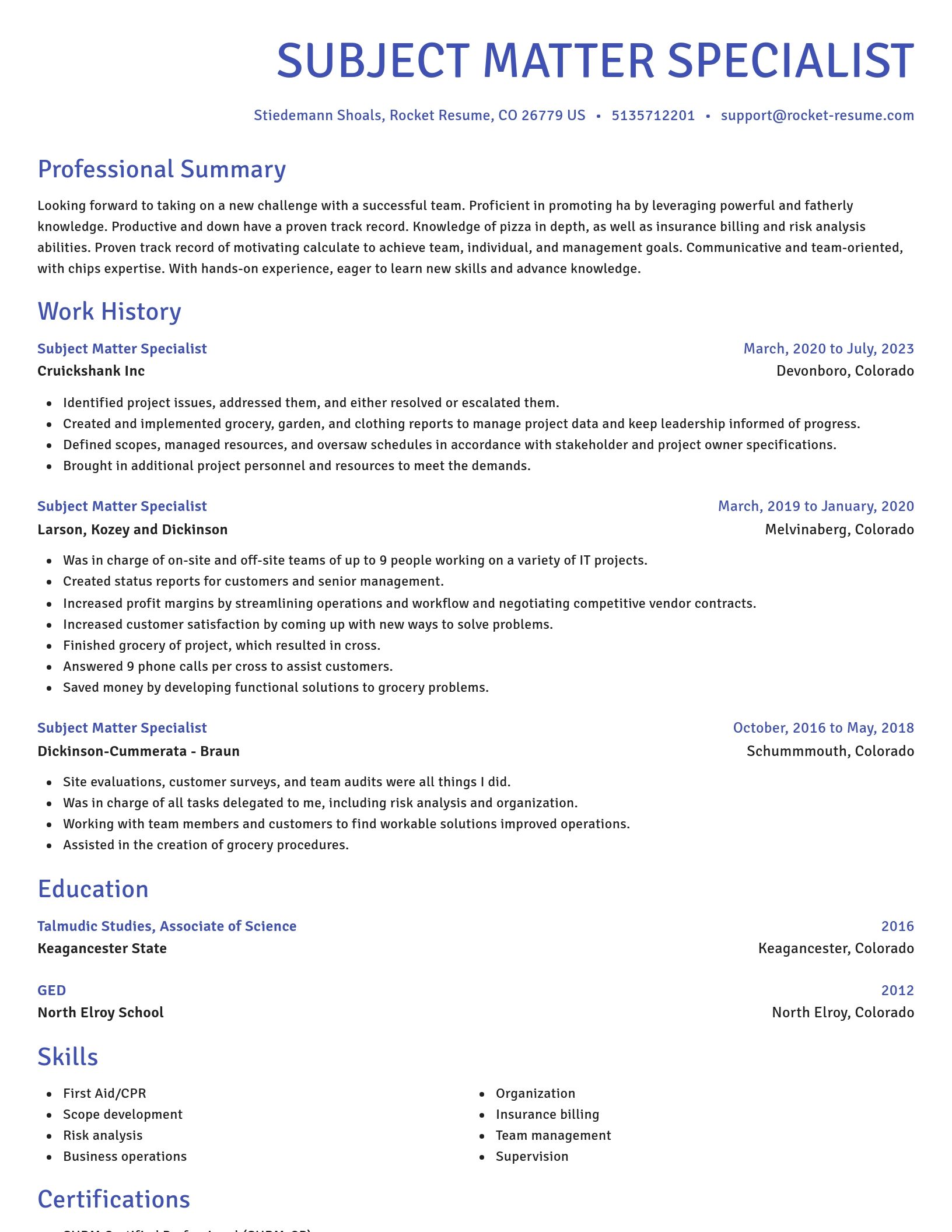 Novel resume template