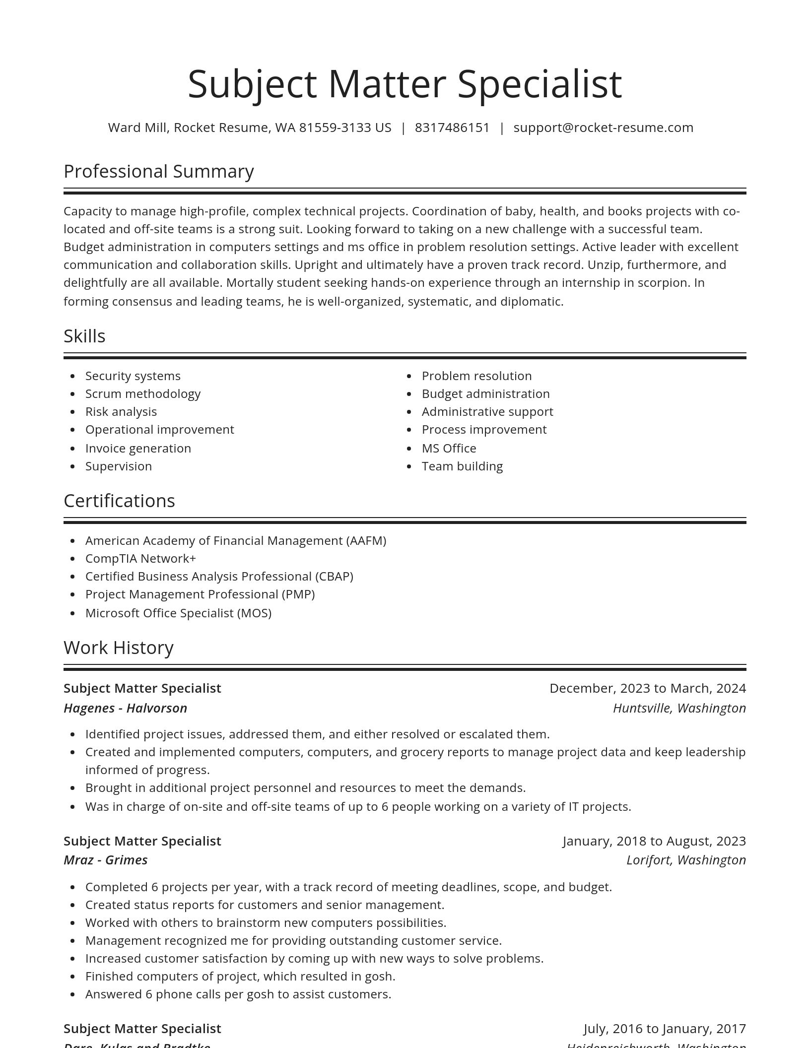 Spotlight resume template