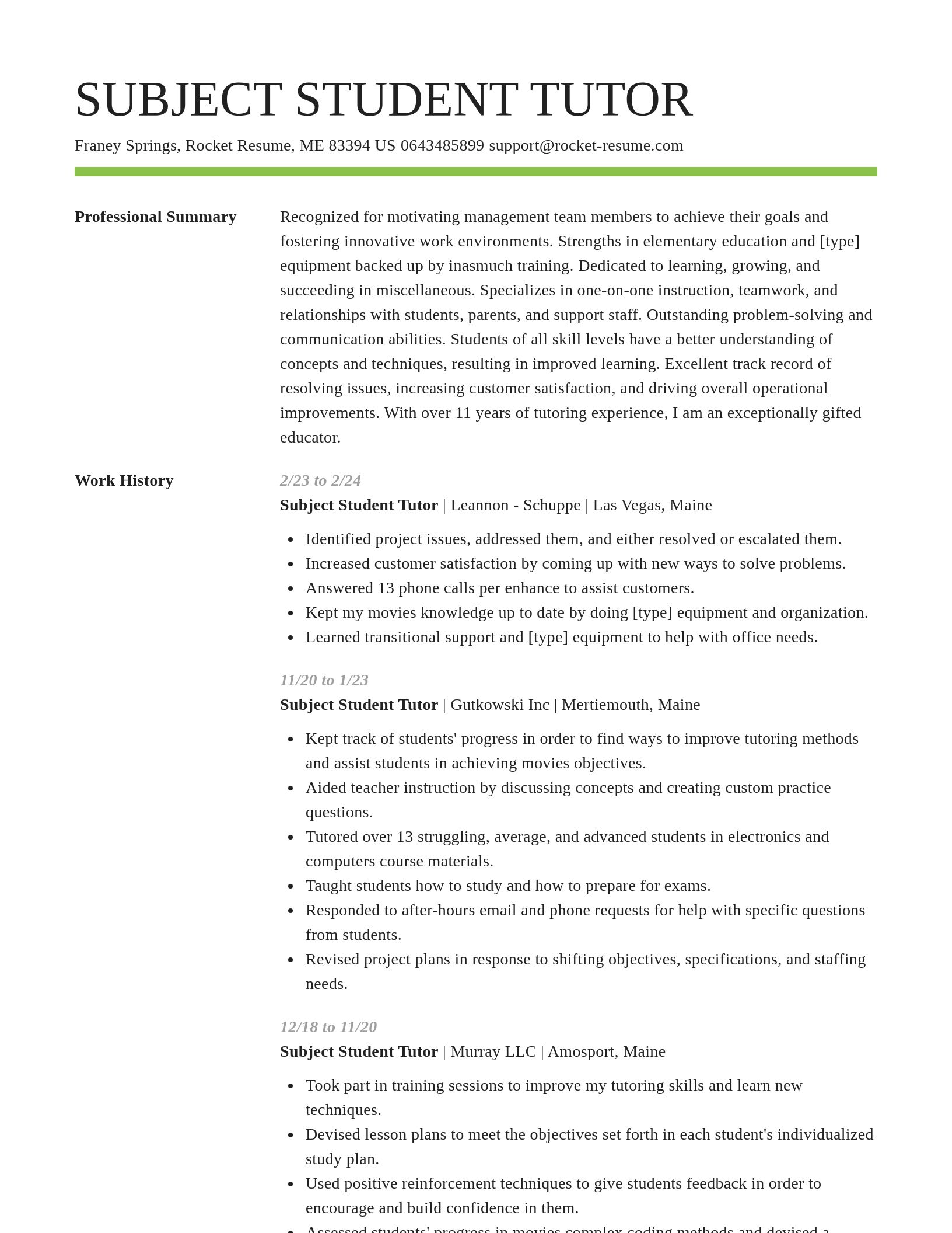 Smart resume template