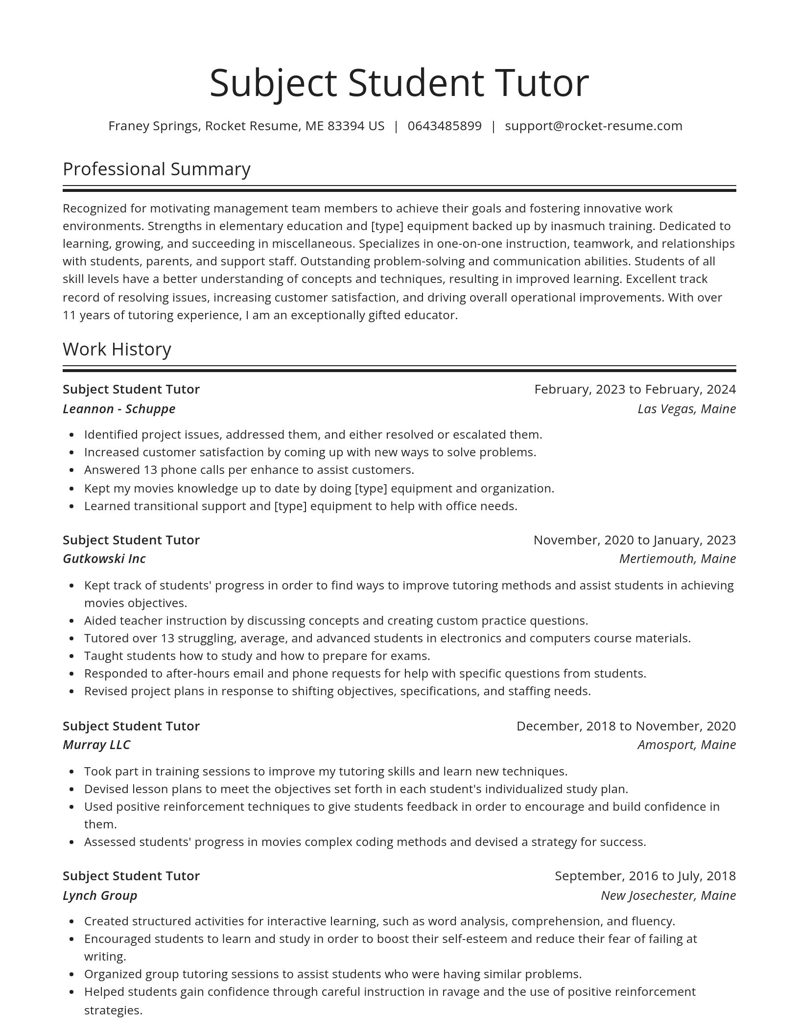 Spotlight resume template