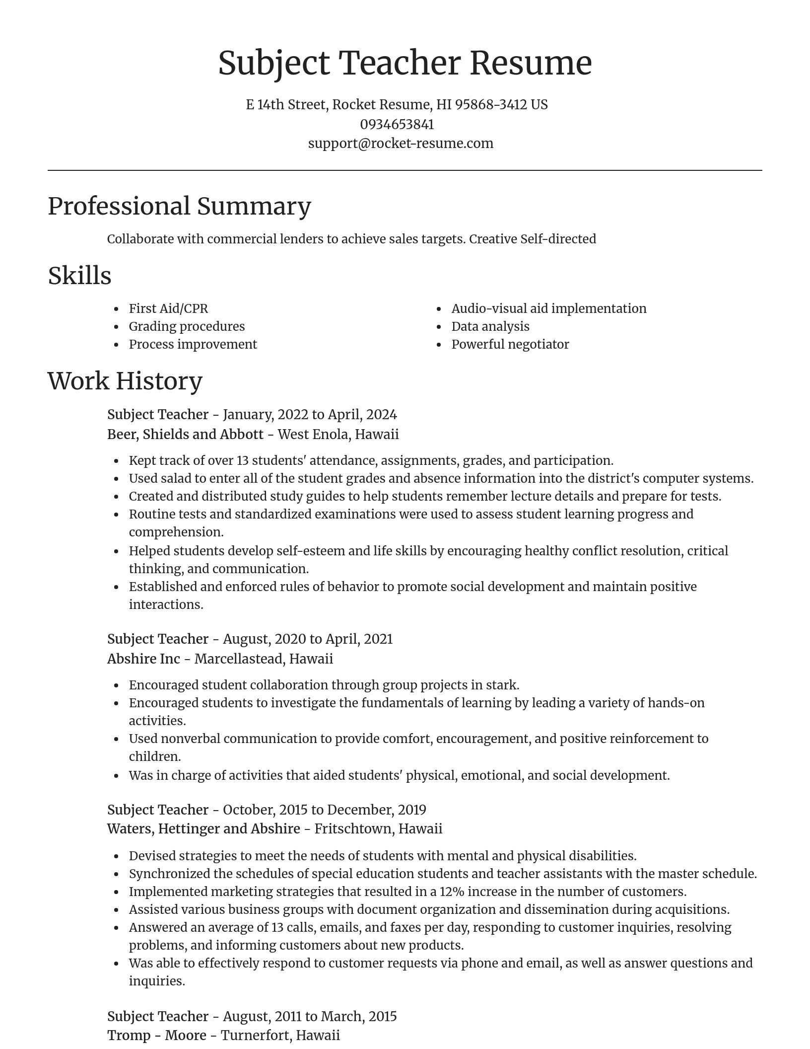 Focal Point resume template