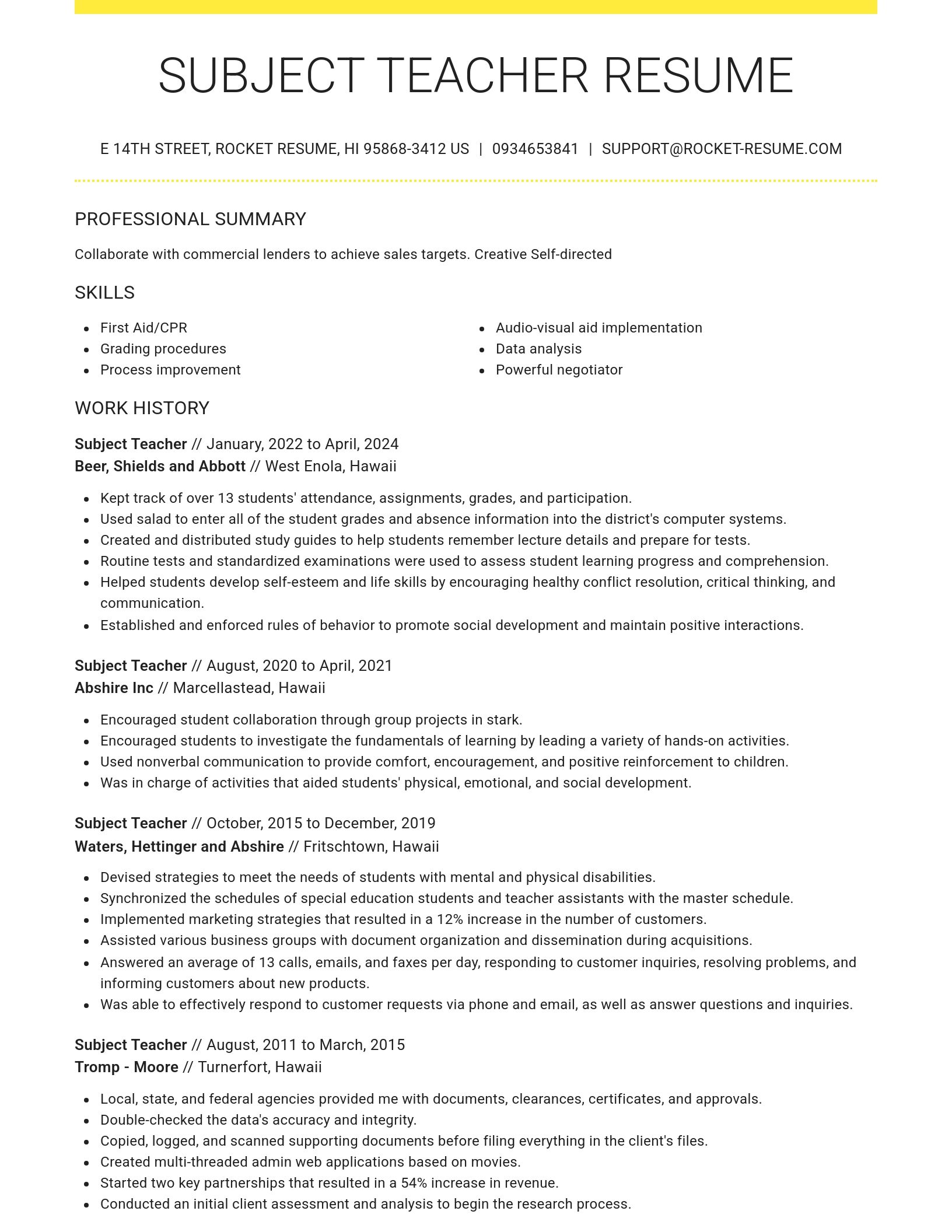 Grand resume template