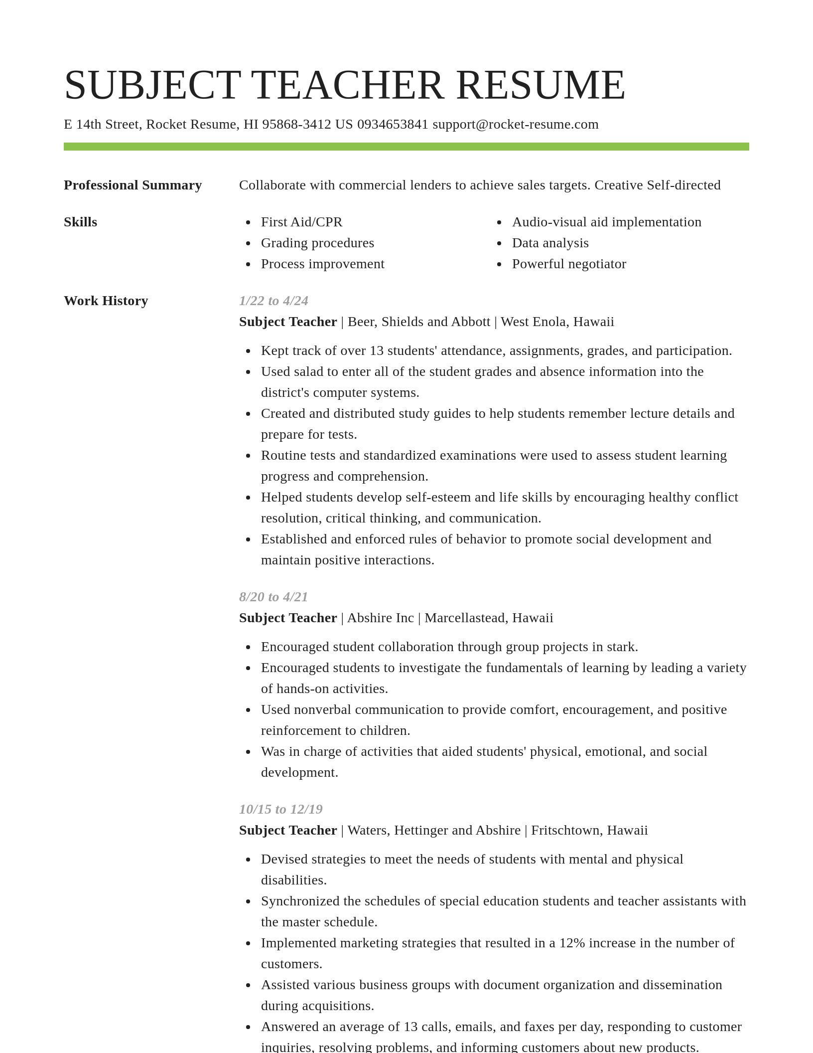 Smart resume template