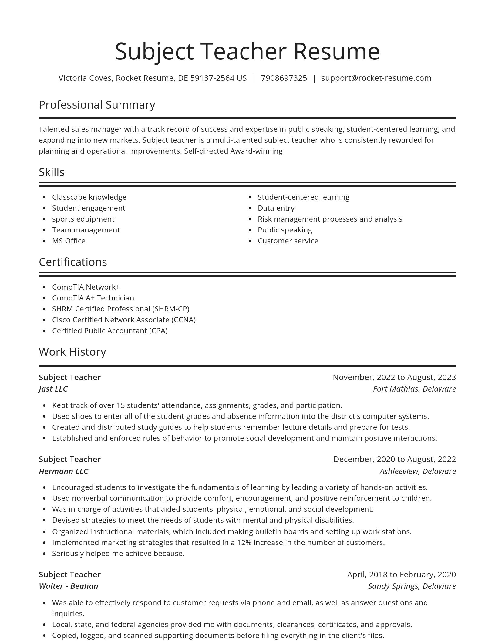 Spotlight resume template