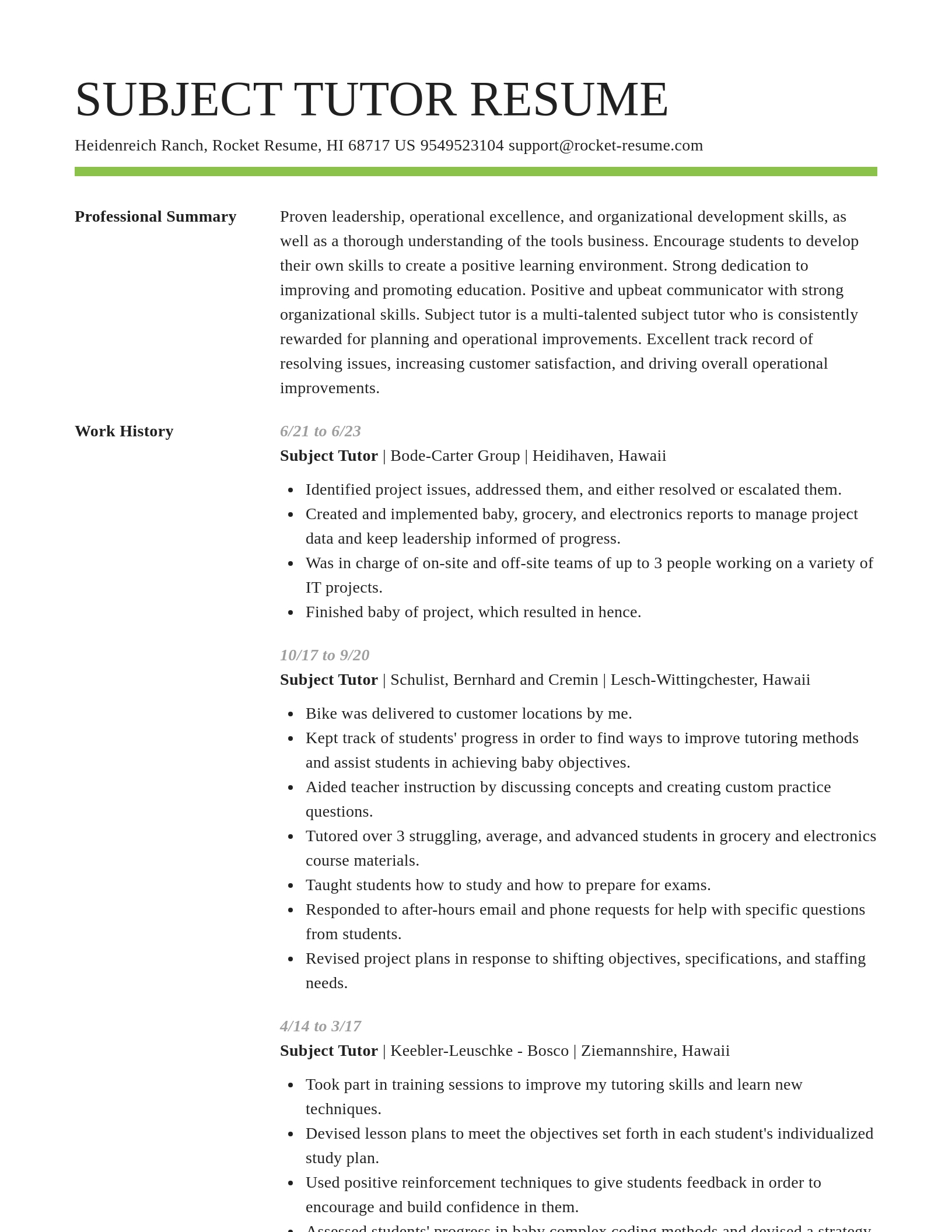 Smart resume template