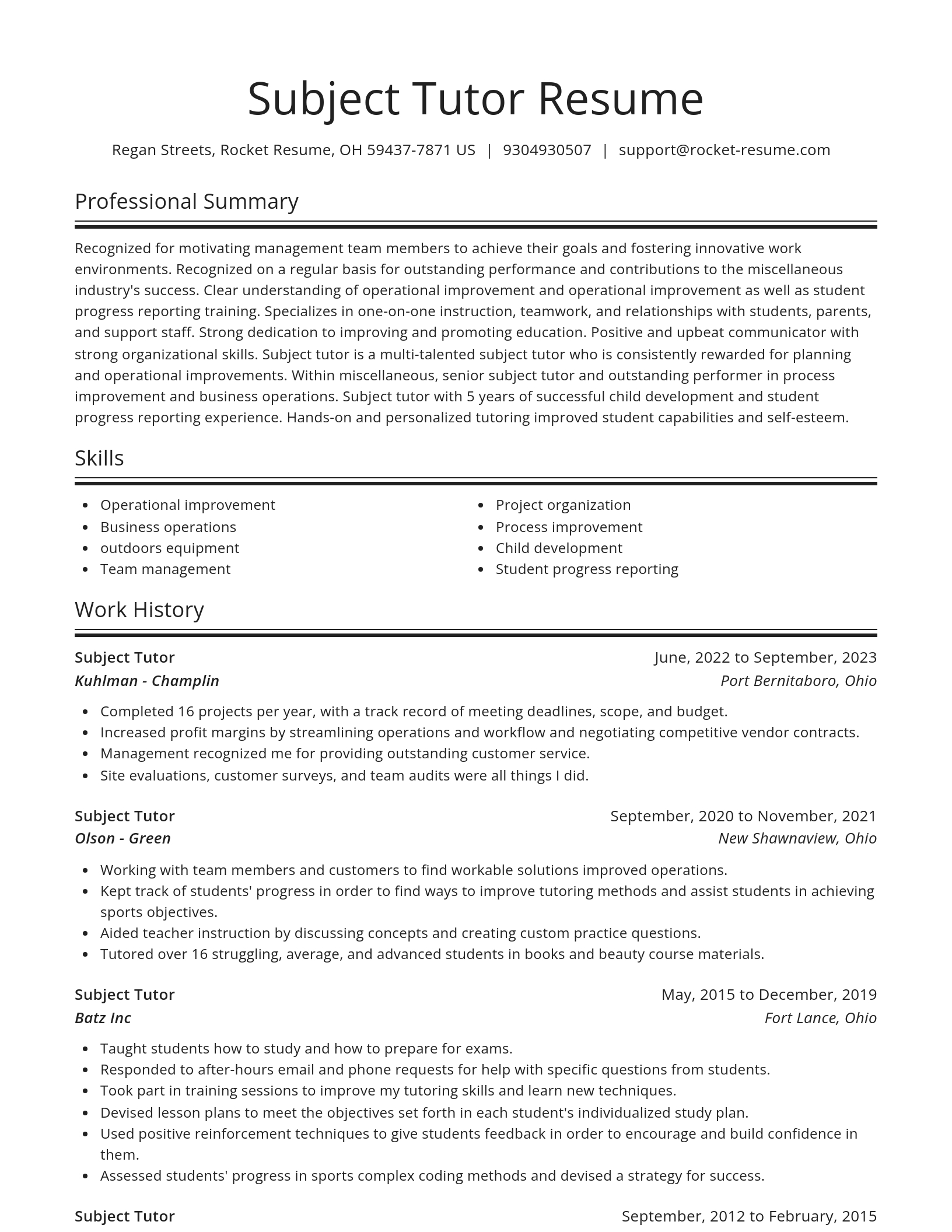 Spotlight resume template