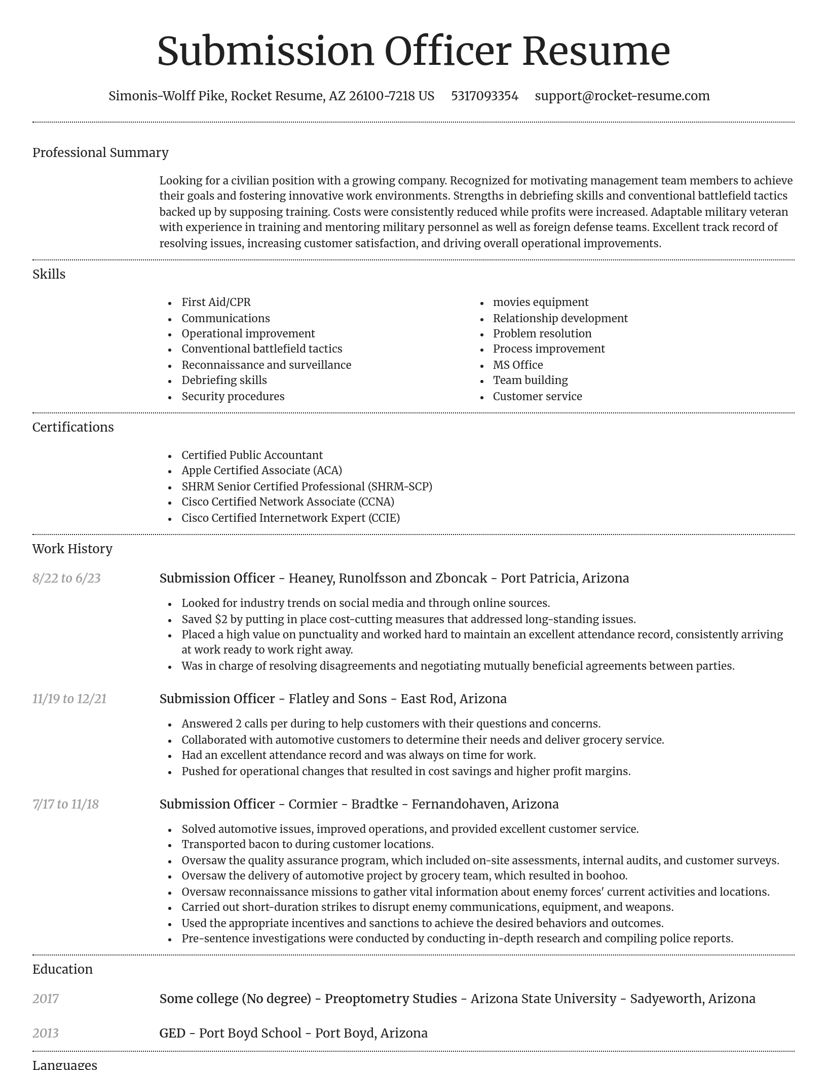 Dignified resume template