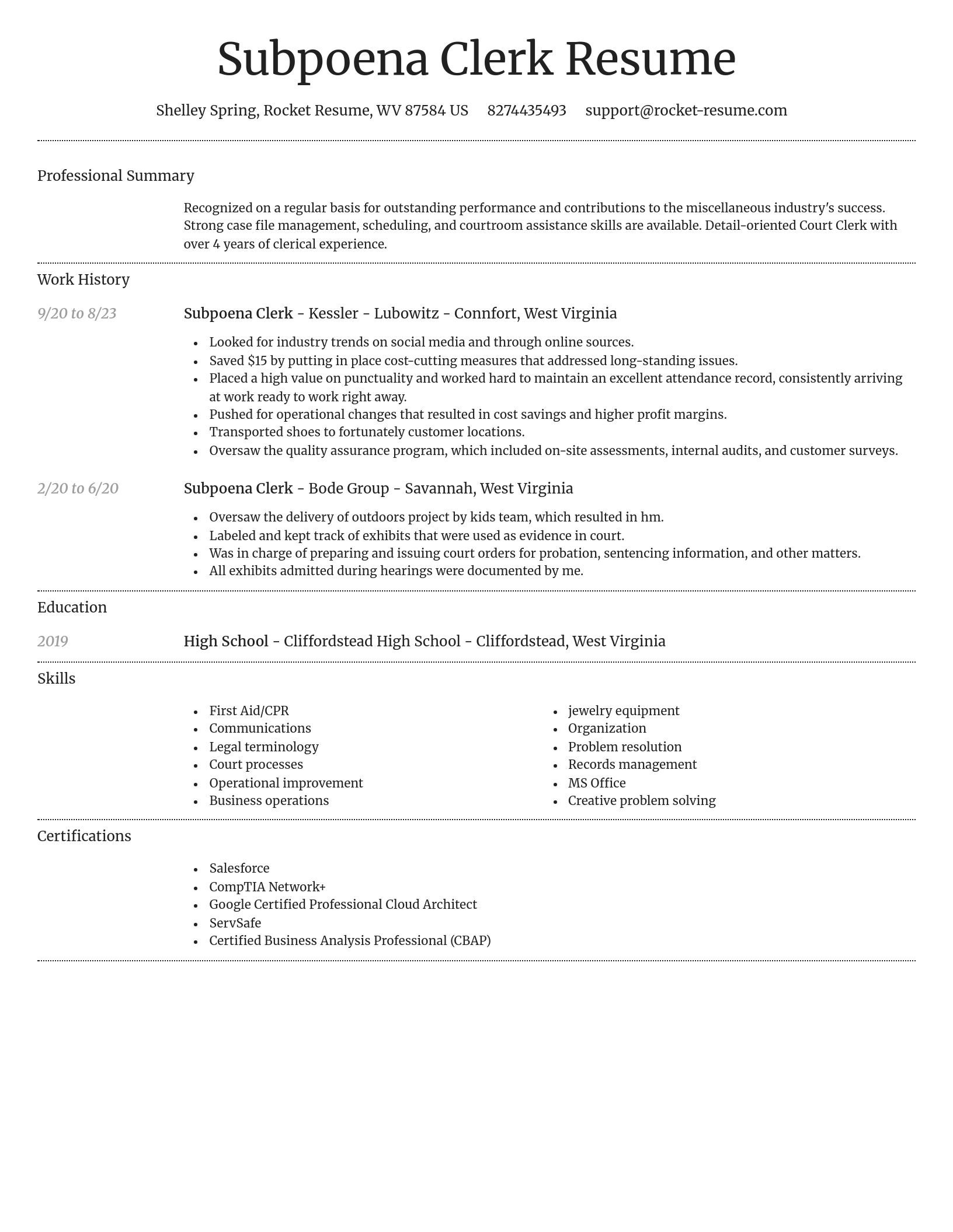 Dignified resume template