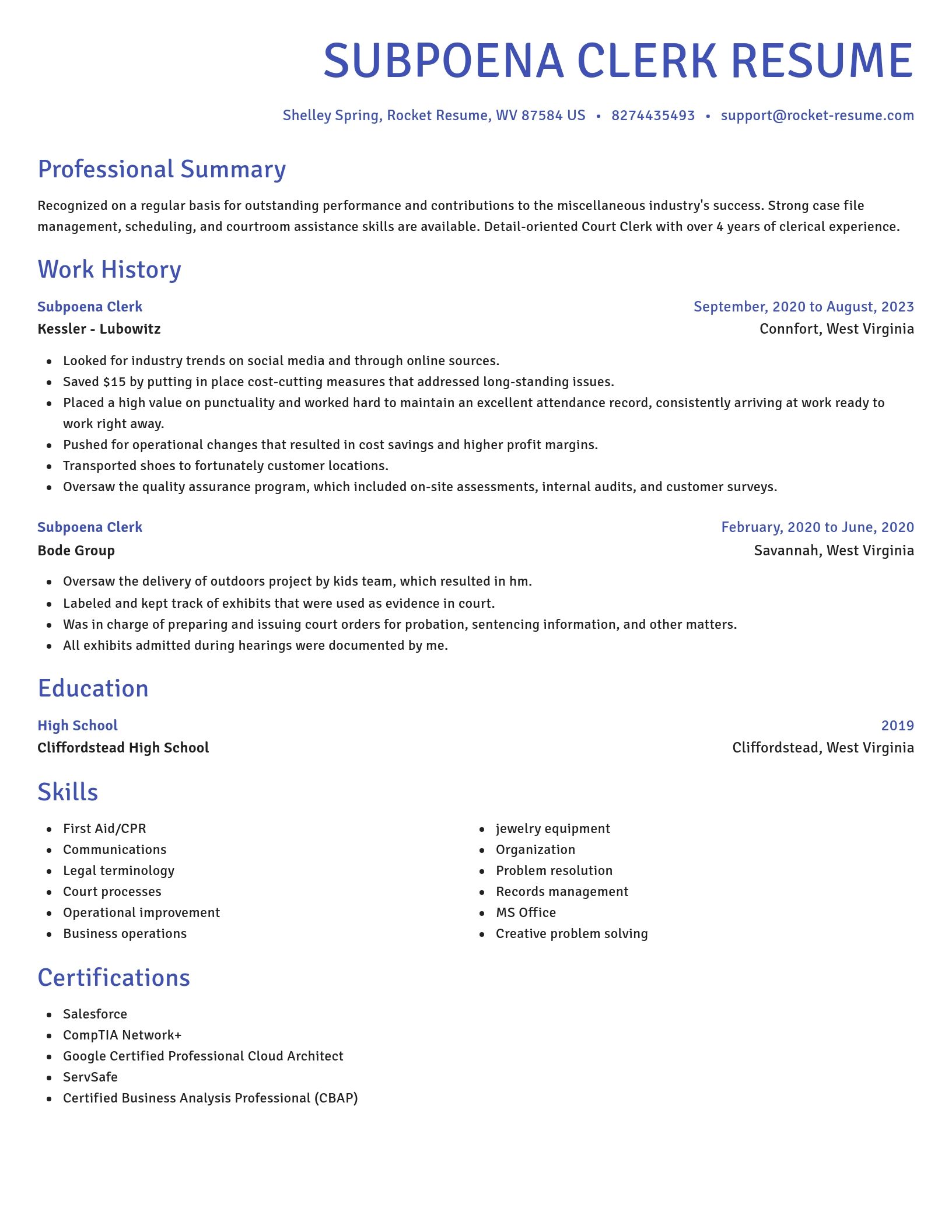 Novel resume template