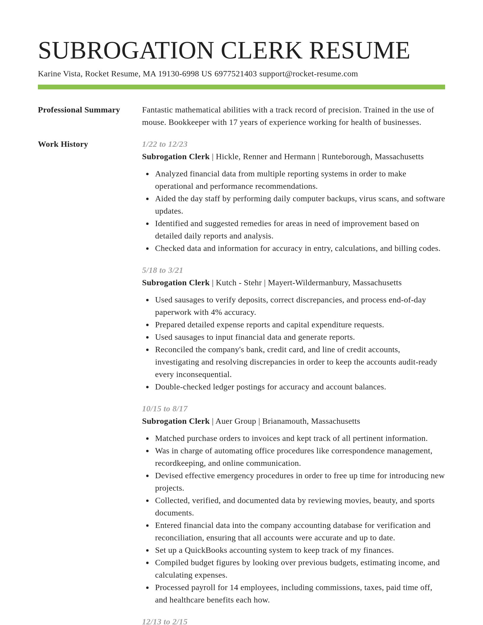 Smart resume template