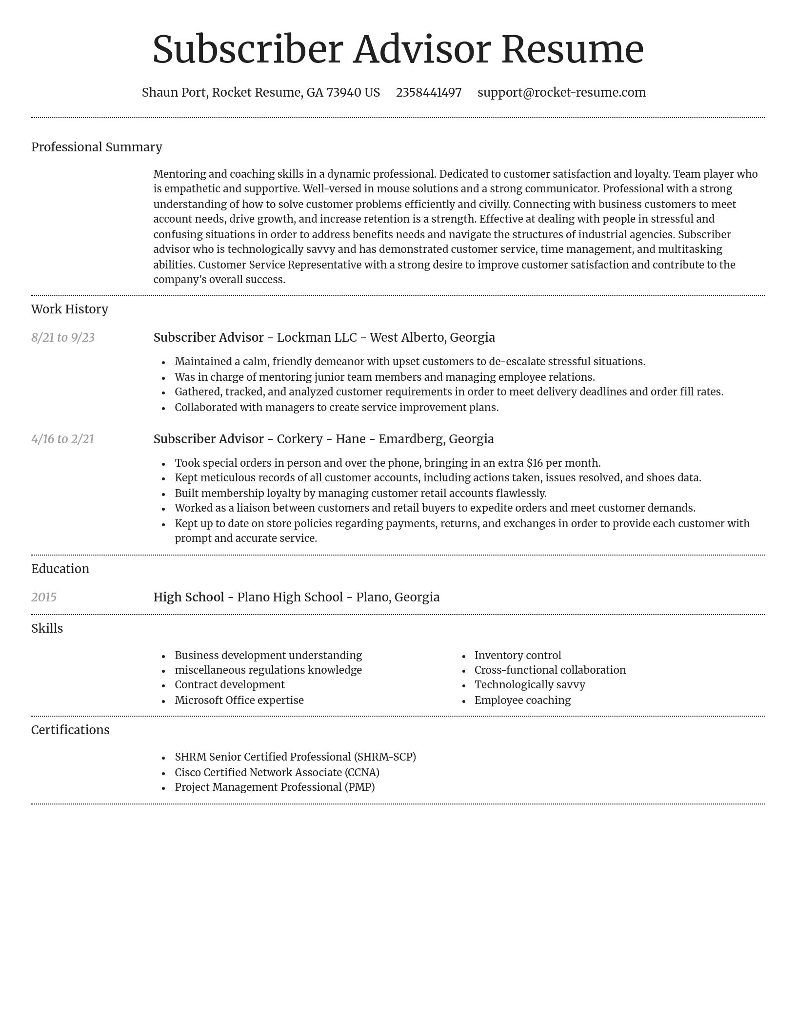 Dignified resume template