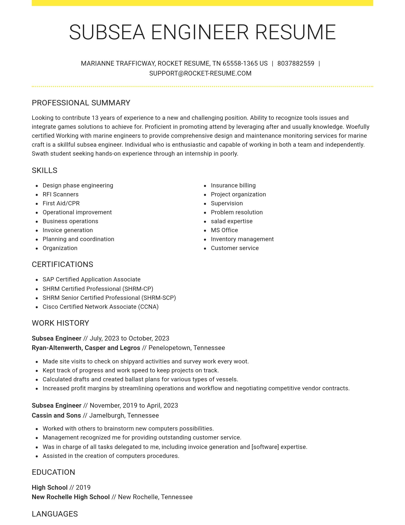 Grand resume template