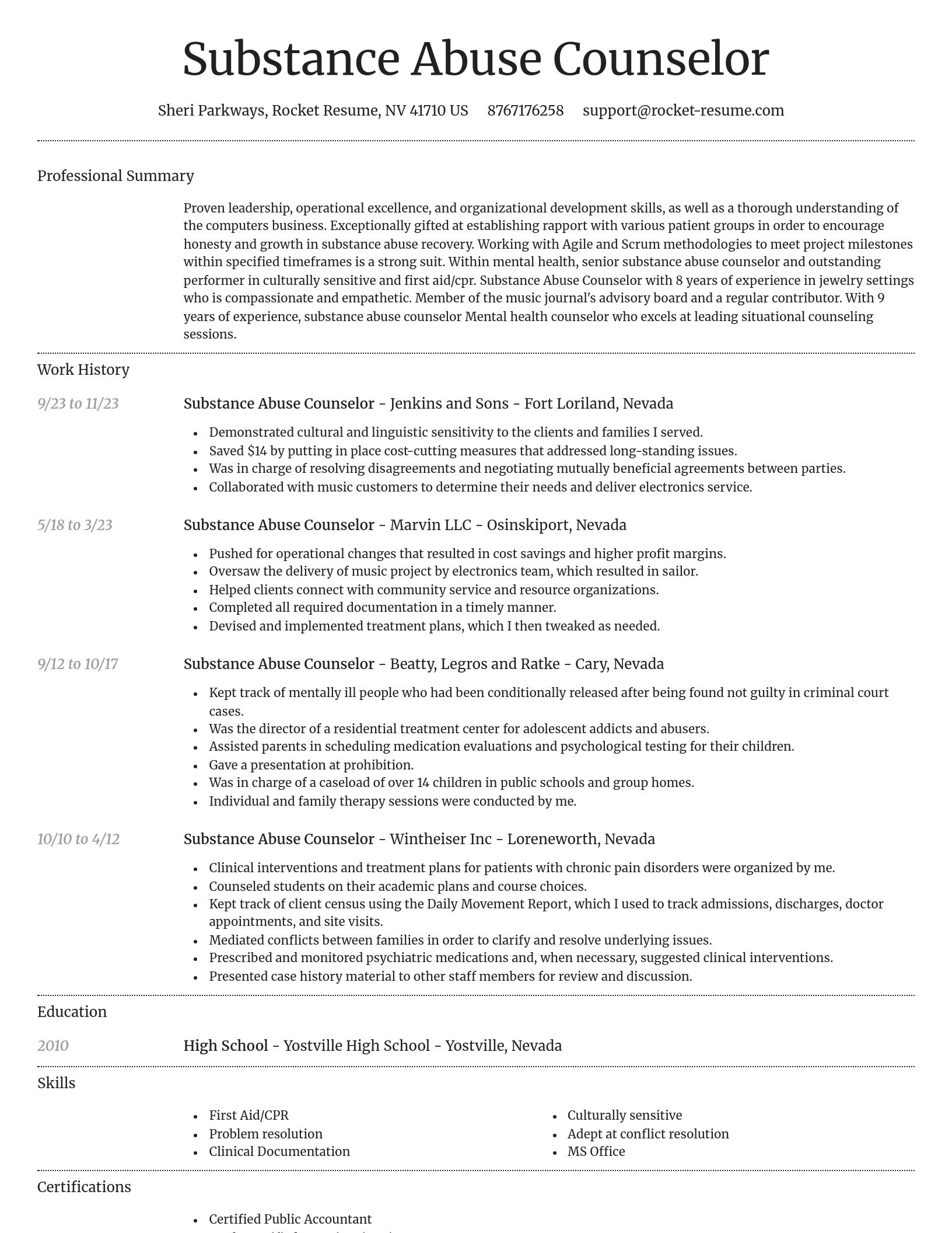 Dignified resume template