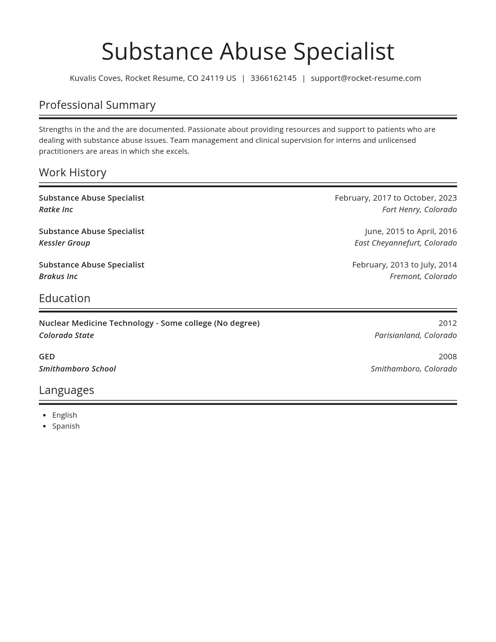 Spotlight resume template