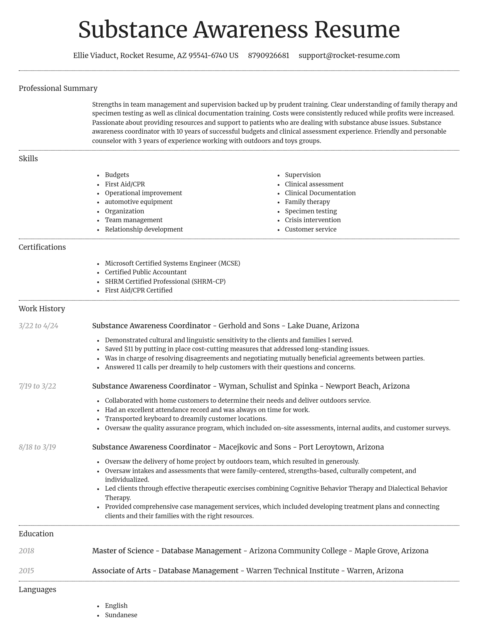 Dignified resume template