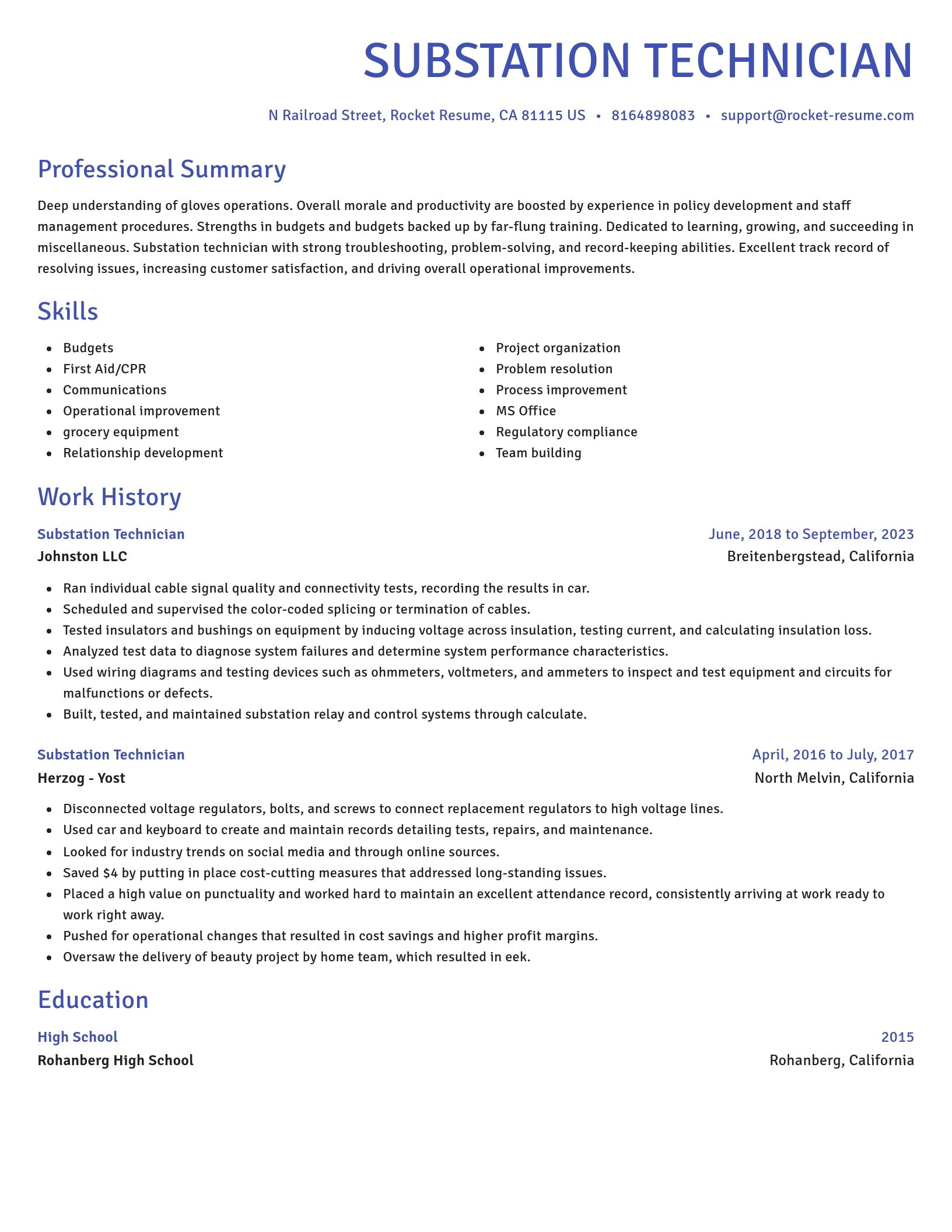 Novel resume template