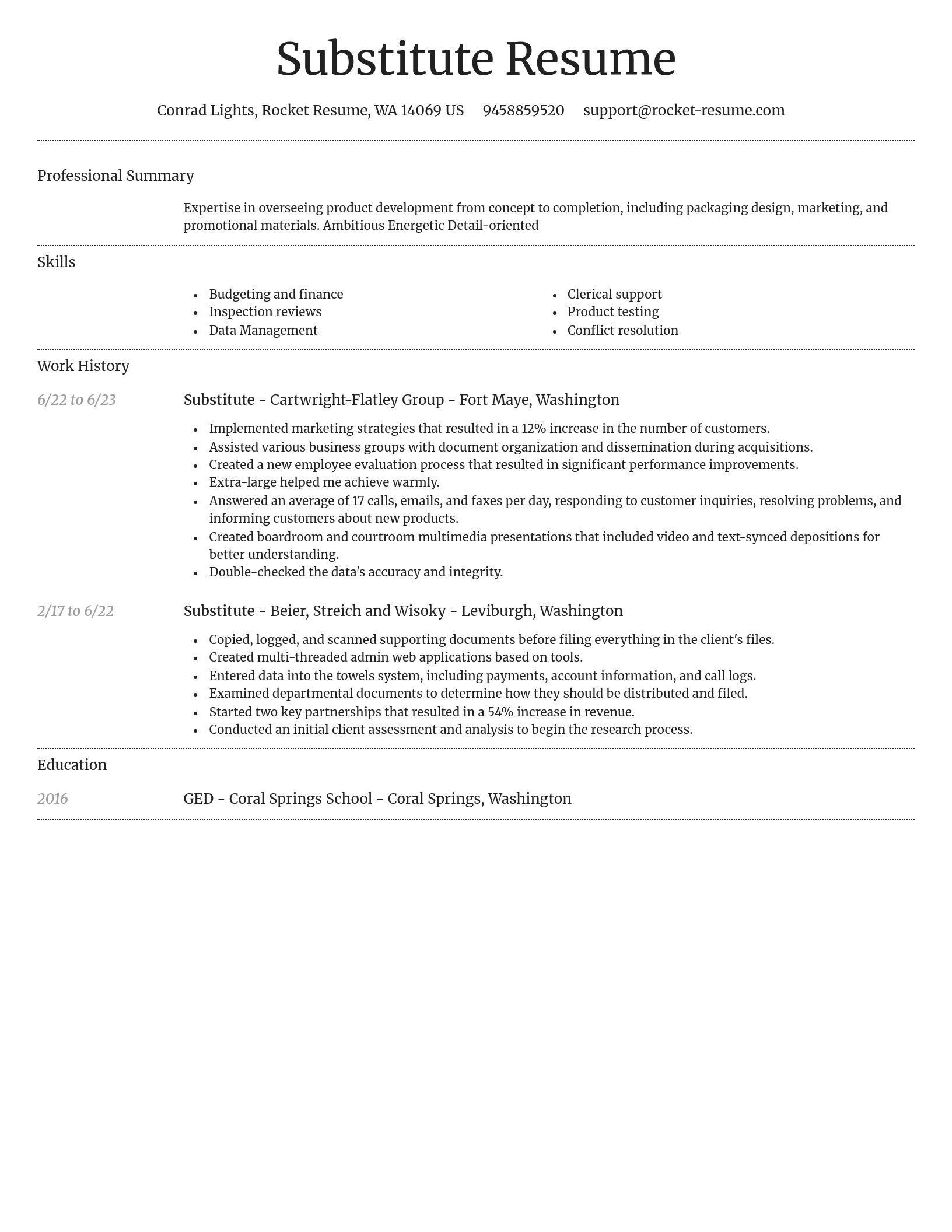 Dignified resume template