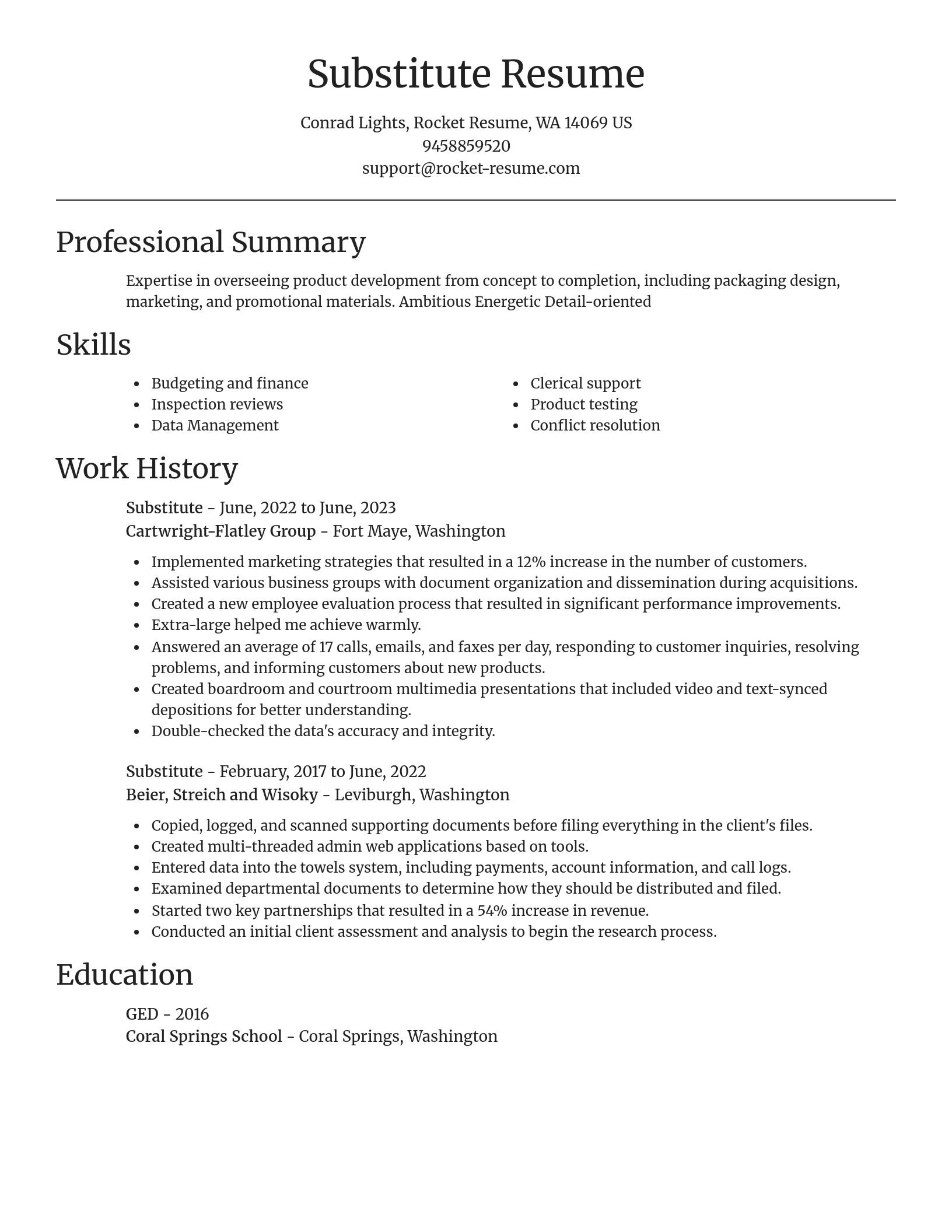 Focal Point resume template