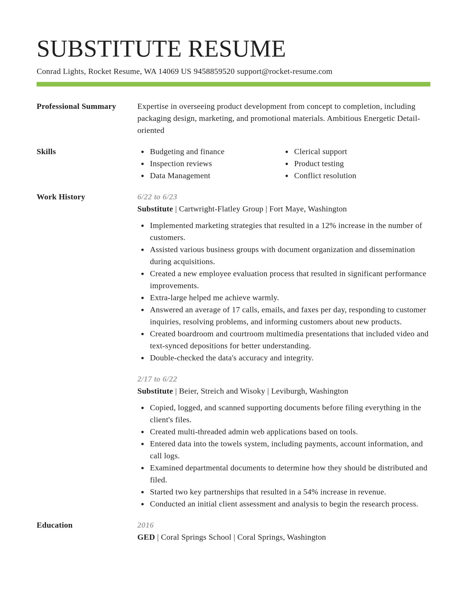 Smart resume template
