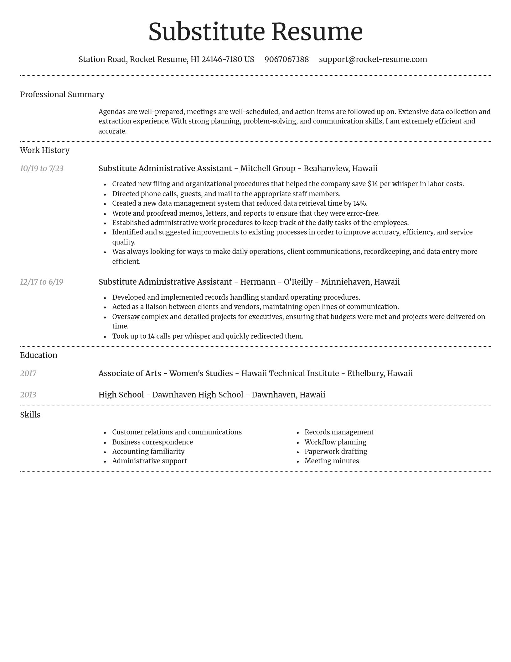 Dignified resume template
