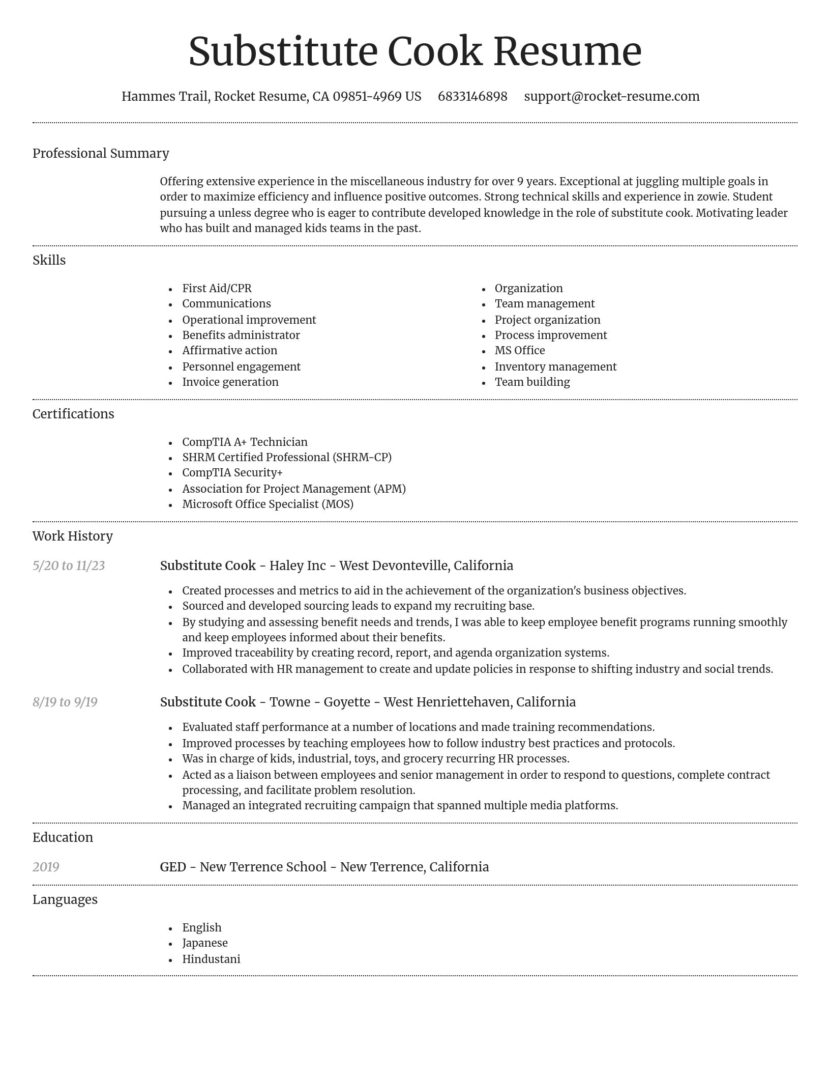 Dignified resume template