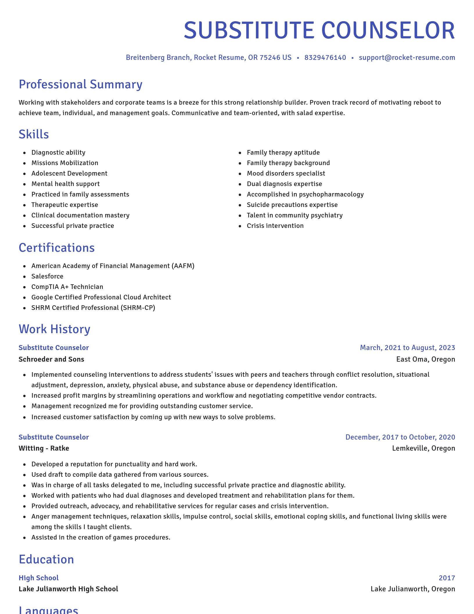 Novel resume template