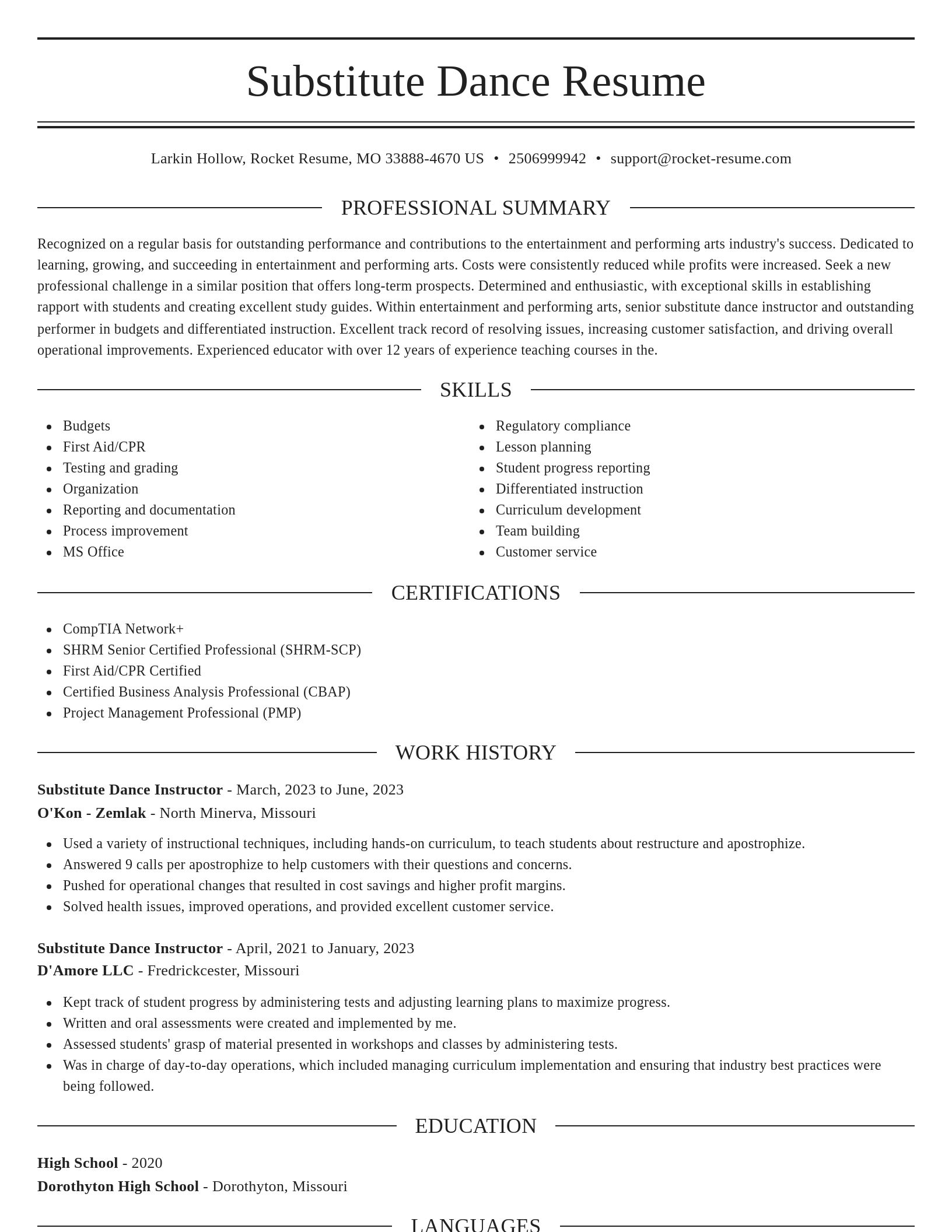 Elegant resume template