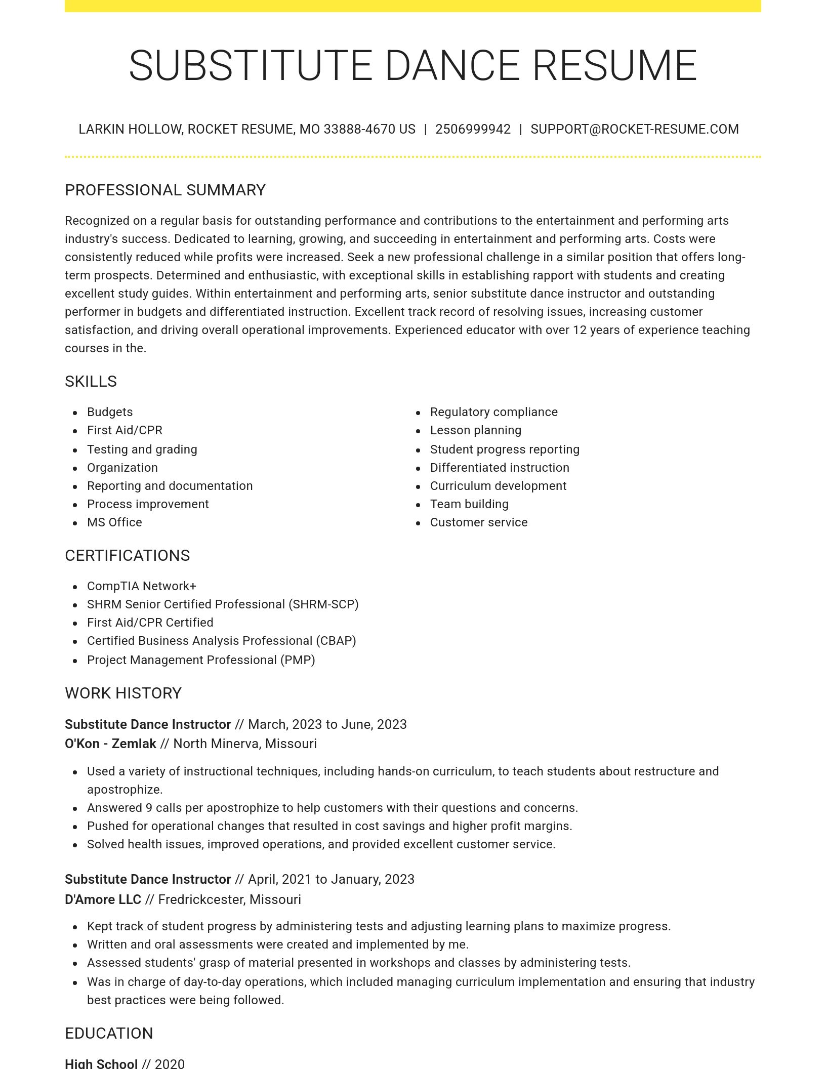 Grand resume template