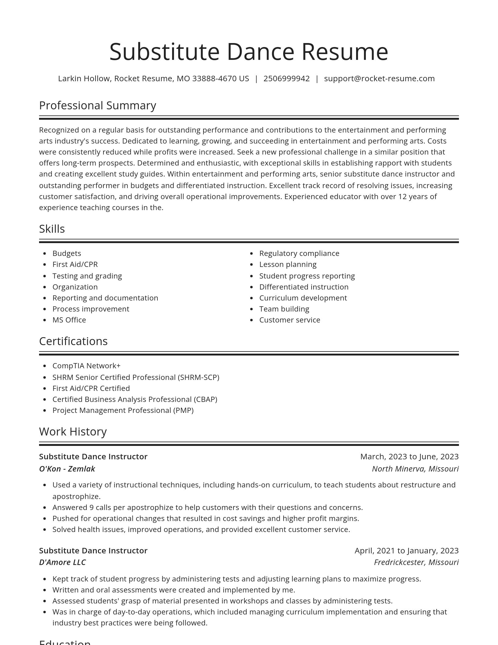 Spotlight resume template