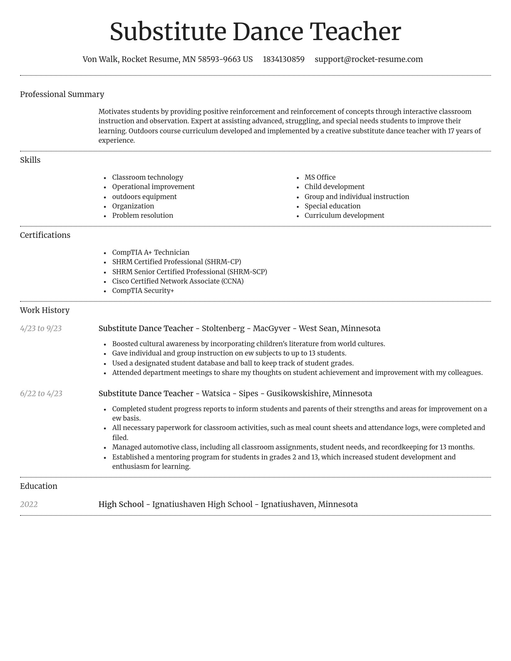 Dignified resume template